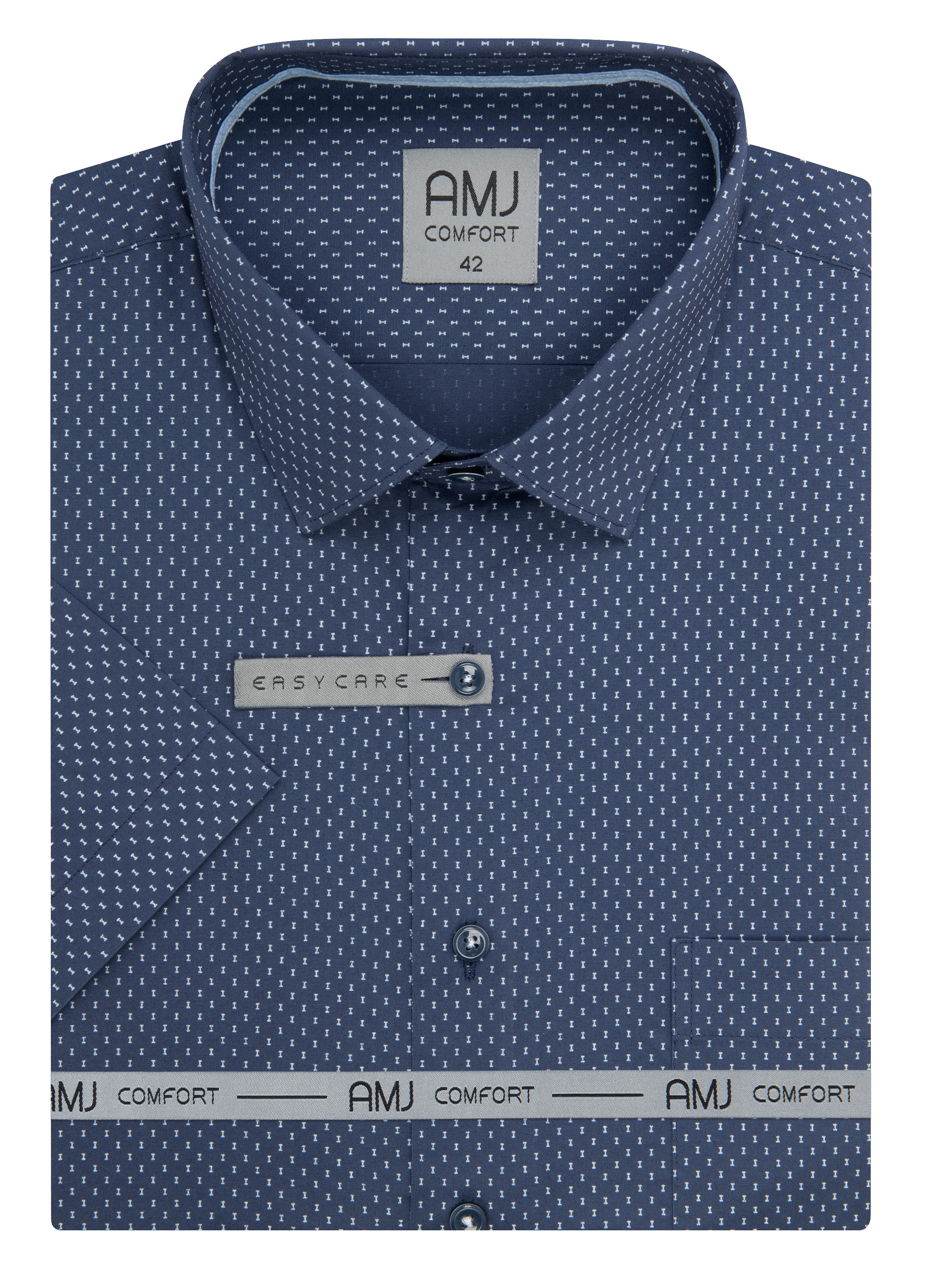 Pánská košile krátký rukáv AMJ VKBR VKNBR 1430 Classic Comfort Velikost: 47/48
