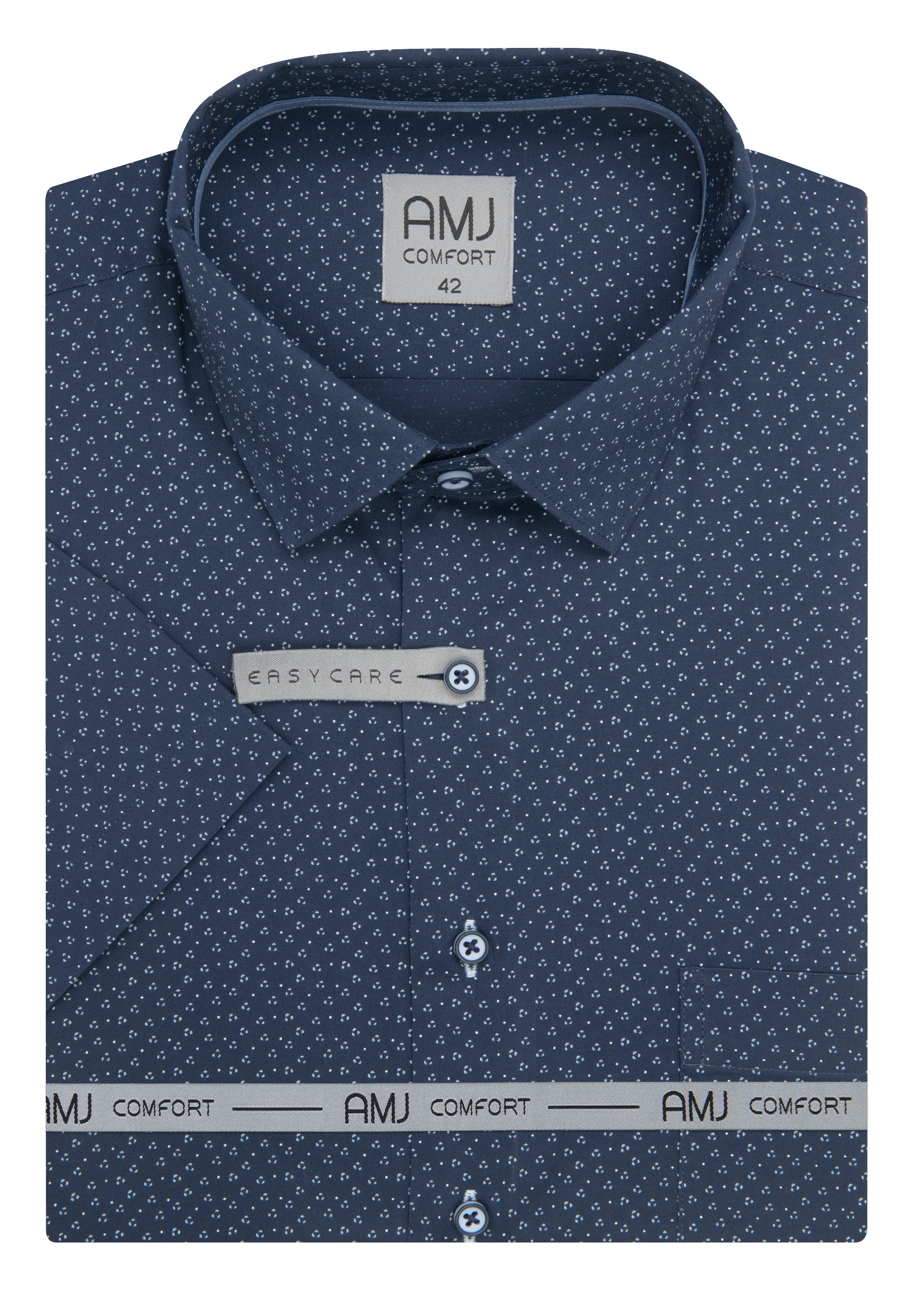 Pánská košile krátký rukáv AMJ VKSBR 1440 Slim Fit Comfort Velikost: 38