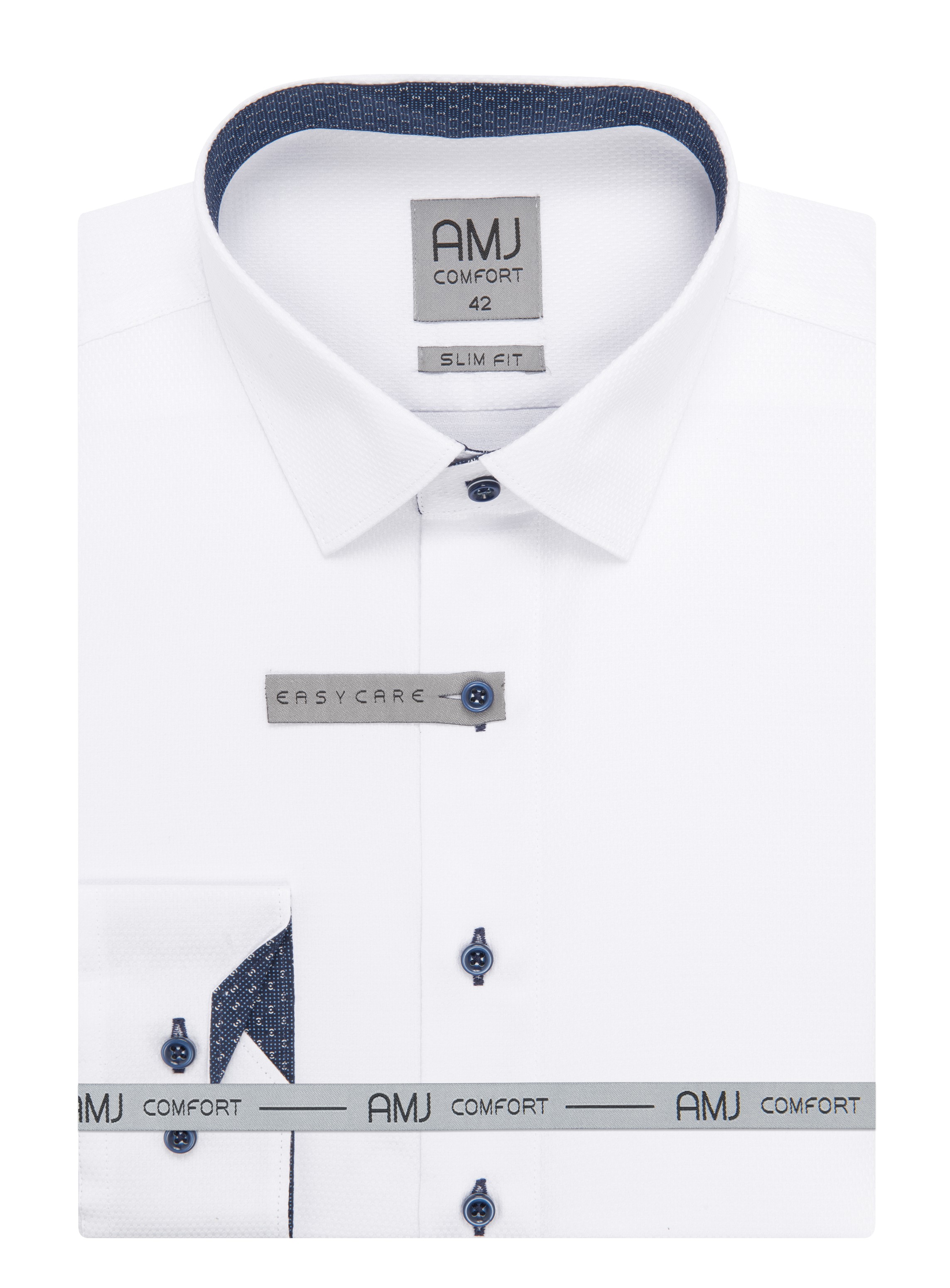 Pánská košile dlouhý rukáv AMJ VDSBR 1154/22 Slim Fit Comfort Velikost: 40