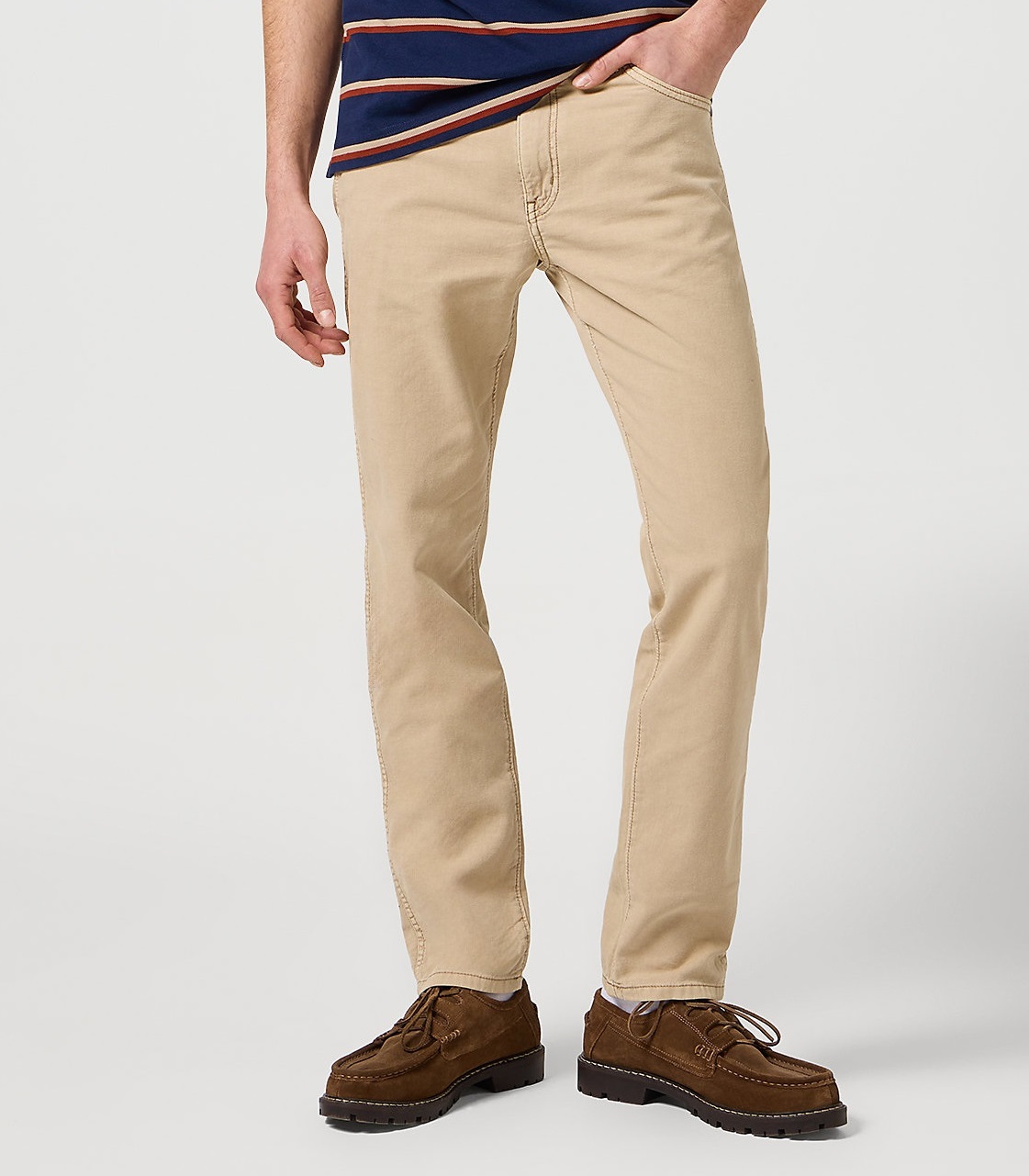 Pánské kalhoty se lnem WRANGLER 112368475 LARSTON Timberwolf Velikost Pas/Délka: 36/32