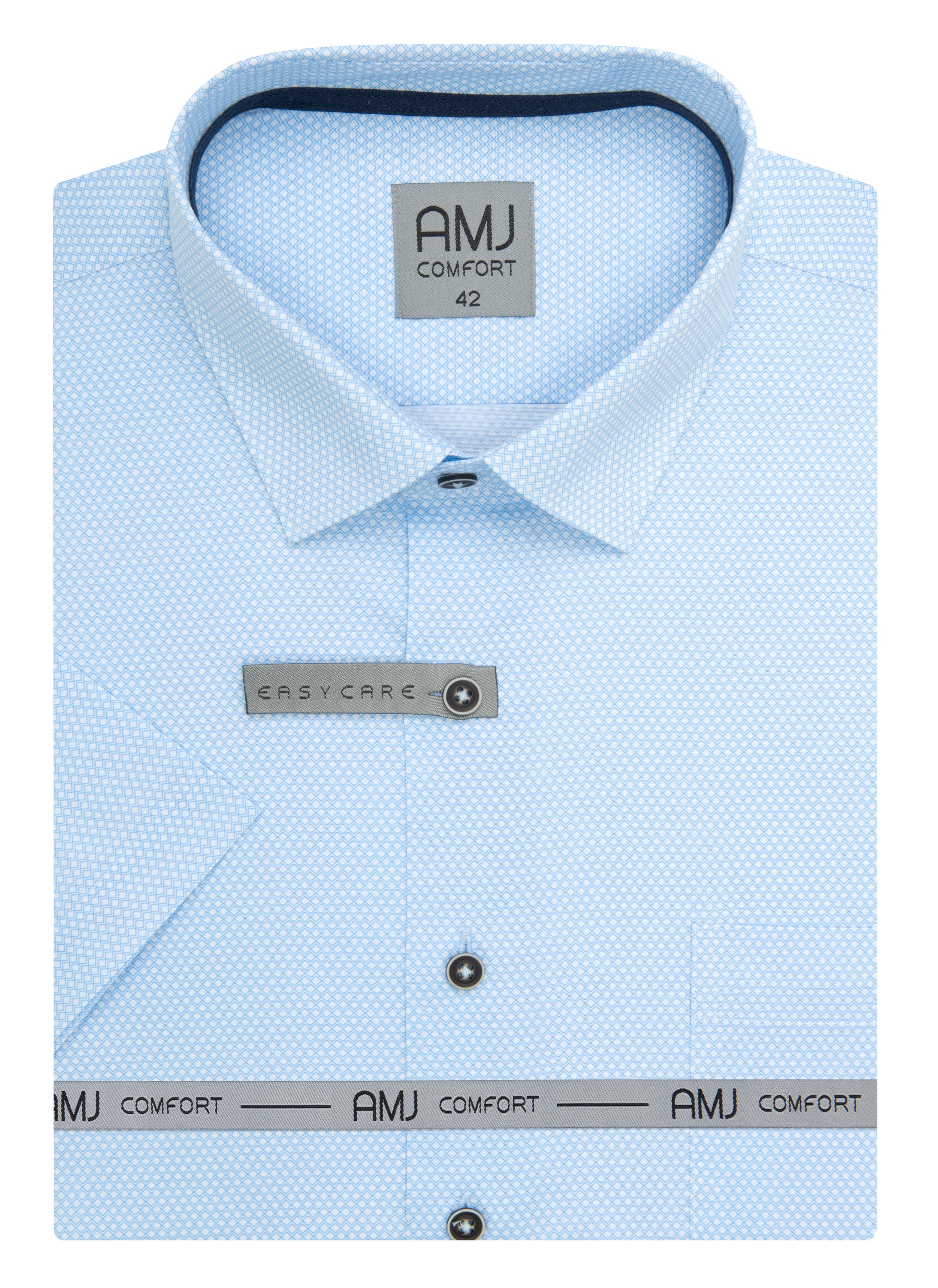 Pánská košile krátký rukáv AMJ VKBR VKNBR 1435 Classic Comfort Velikost: 42