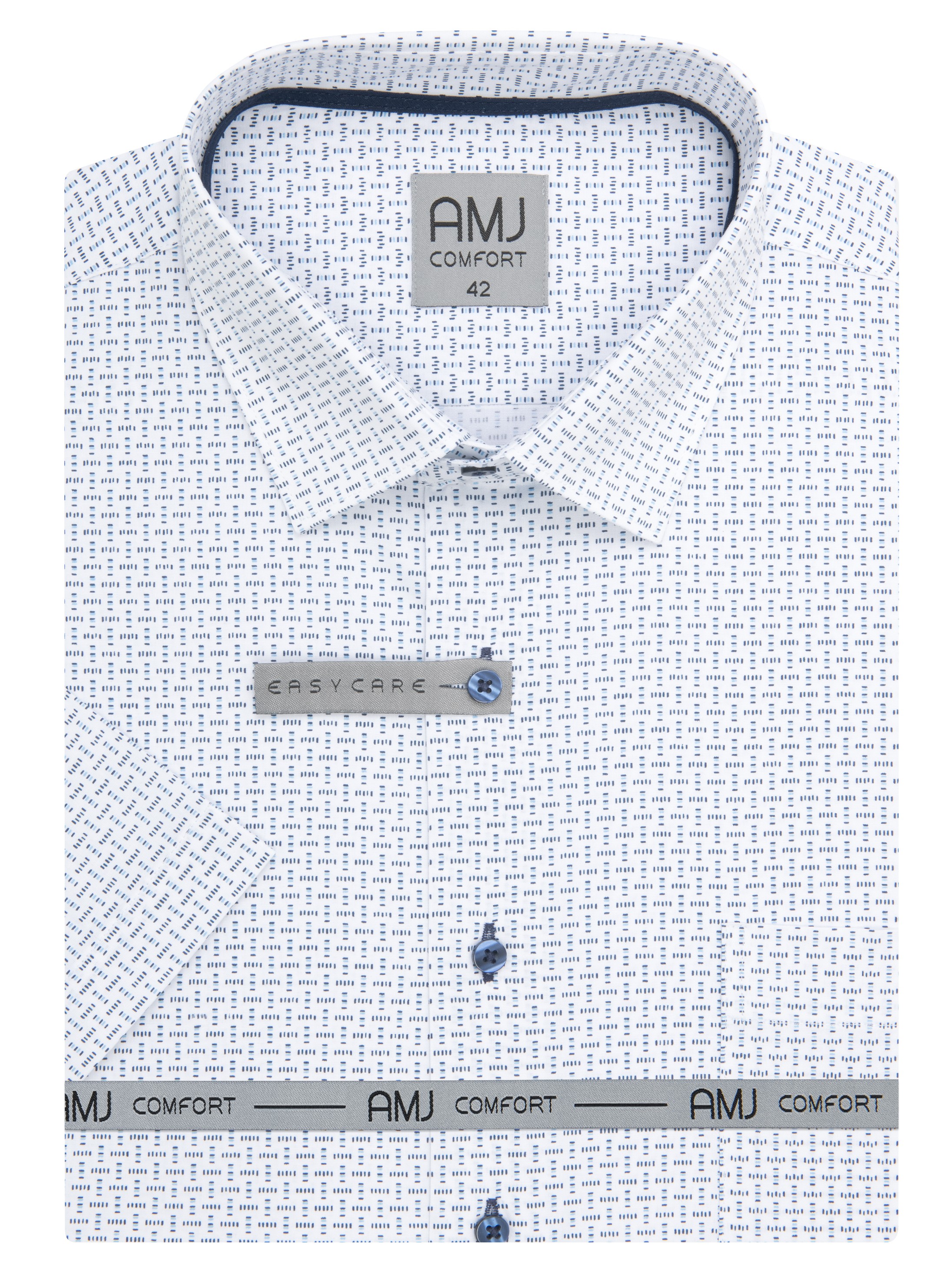 Pánská košile krátký rukáv AMJ VKSBR 1442 Slim Fit Comfort Velikost: 42