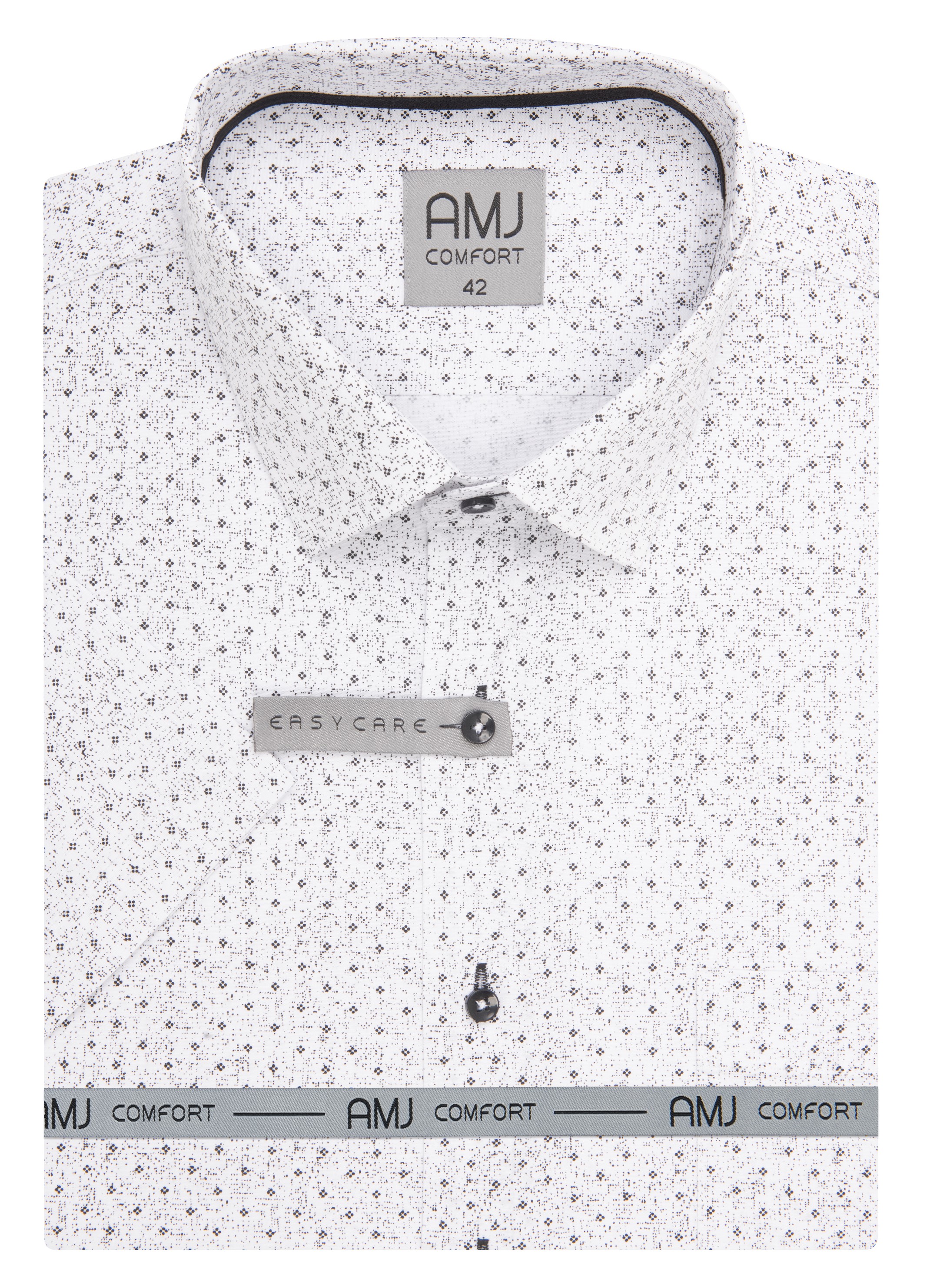 Pánská košile krátký rukáv AMJ VKSBR 1447 Slim Fit Comfort Velikost: 42