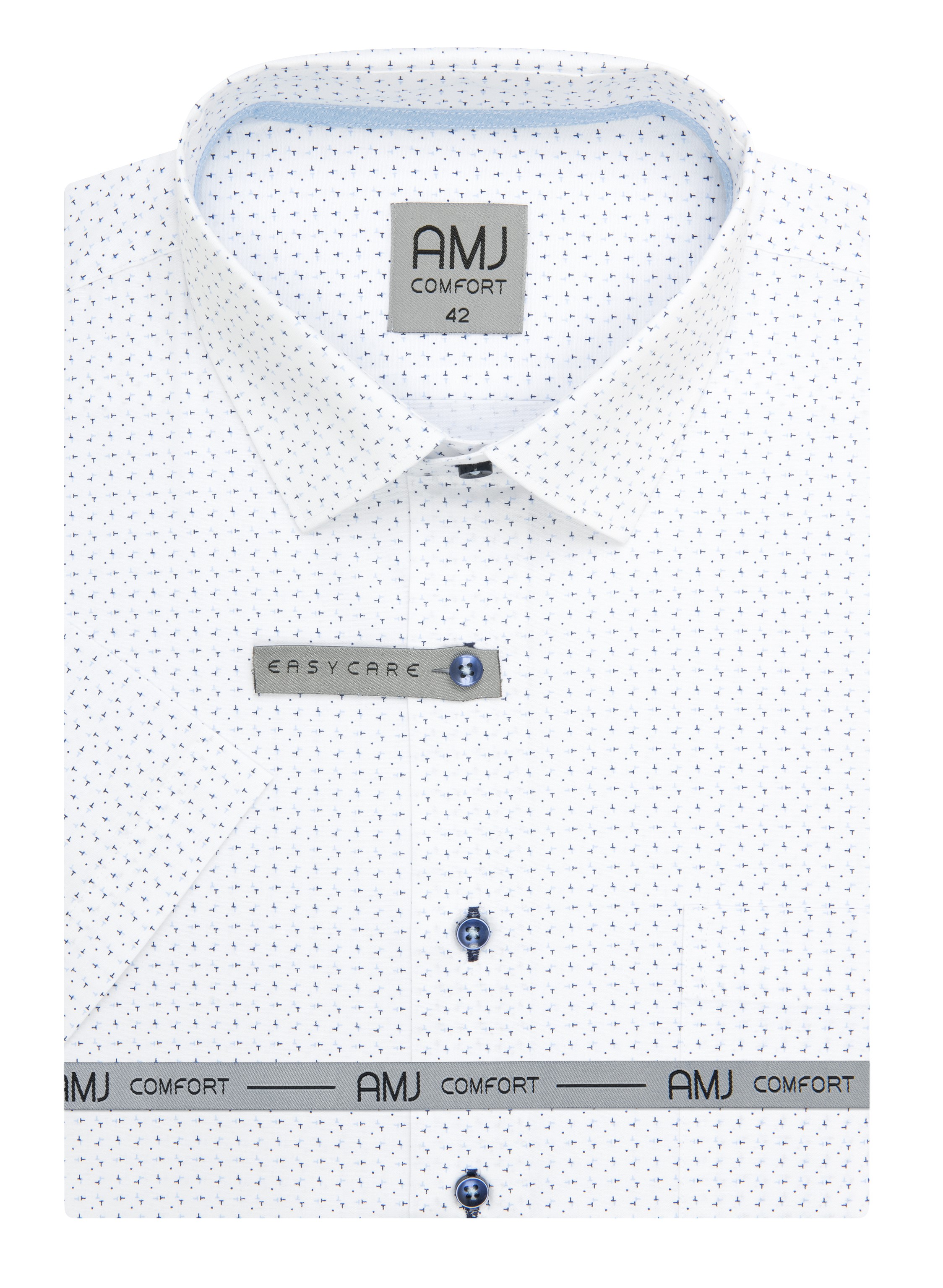 Pánská košile krátký rukáv AMJ VKSBR 1449 Slim Fit Comfort Velikost: 38