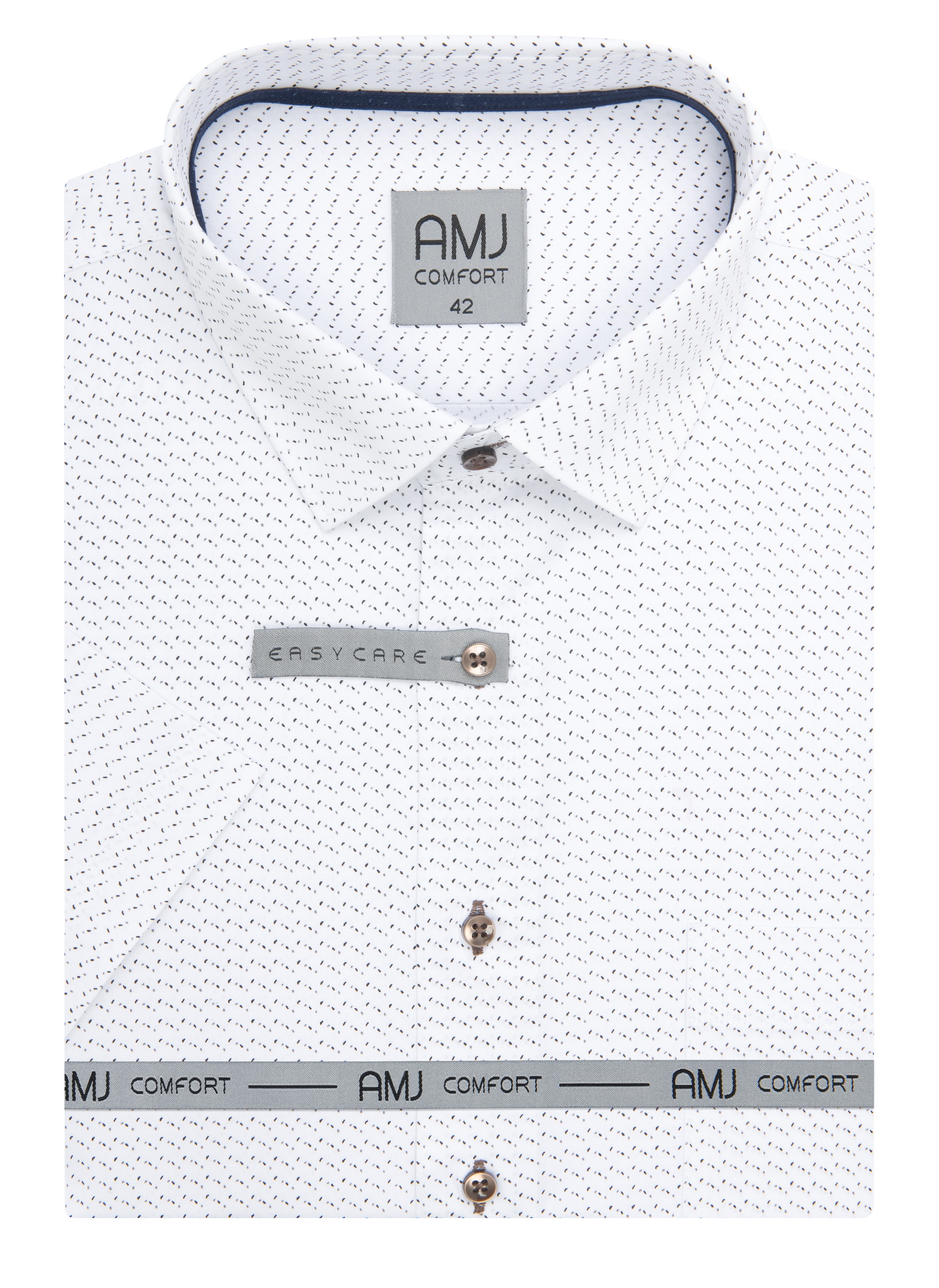 Pánská košile krátký rukáv AMJ VKBR VKNBR 1453 Classic Comfort Velikost: 40