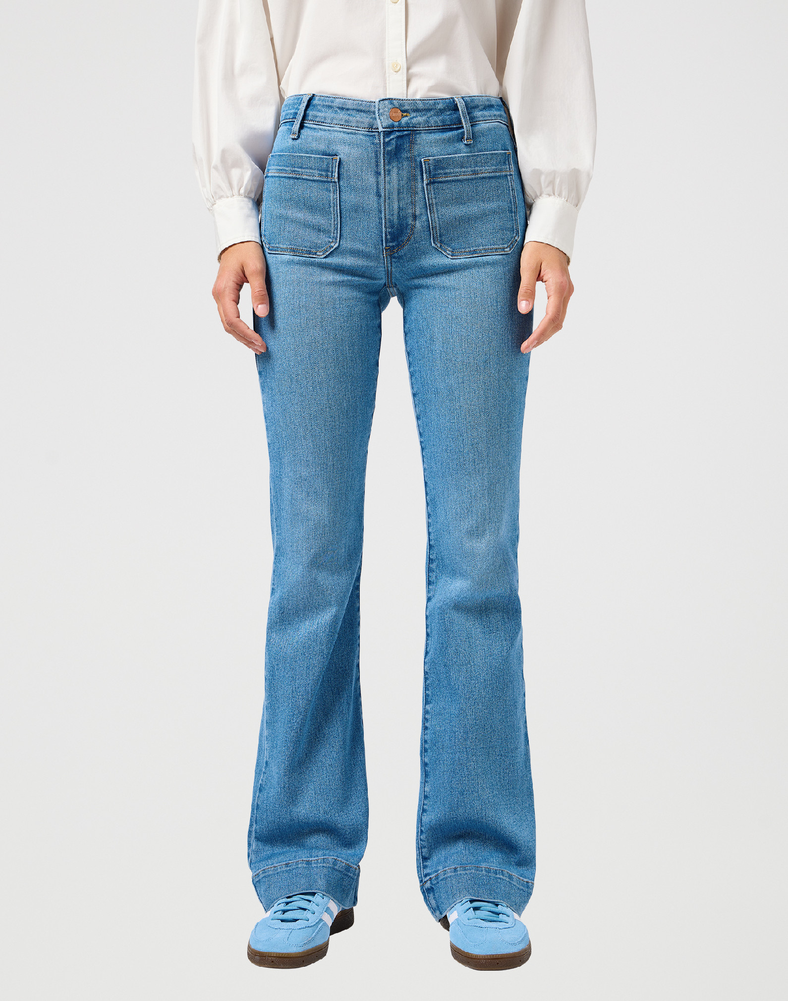 Dámské džíny WRANGLER 112362360 FLARE Velvet Sky Velikost Pas/Délka: 32/30