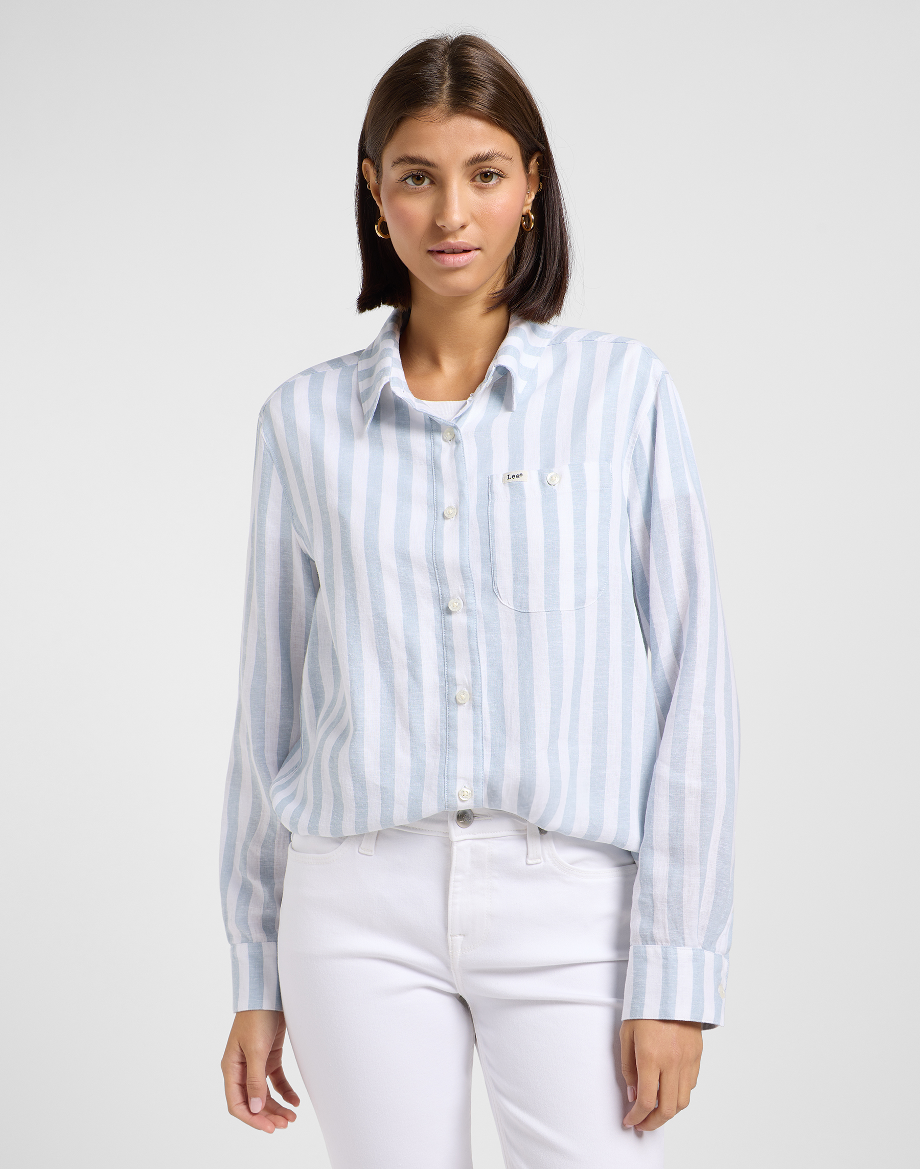 Dámská košile dlouhý rukáv LEE 112363656 ALL PURPOSE SHIRT Concrete Awning Velikost: M