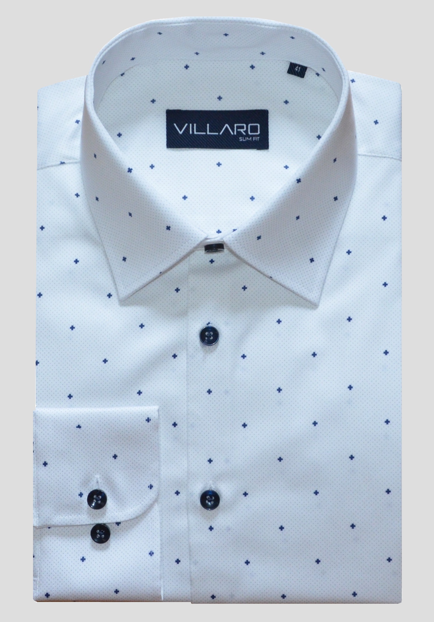 Pánská košile dlouhý rukáv VILLARO by MMER G090DSL Slim FiT Velikost: 41