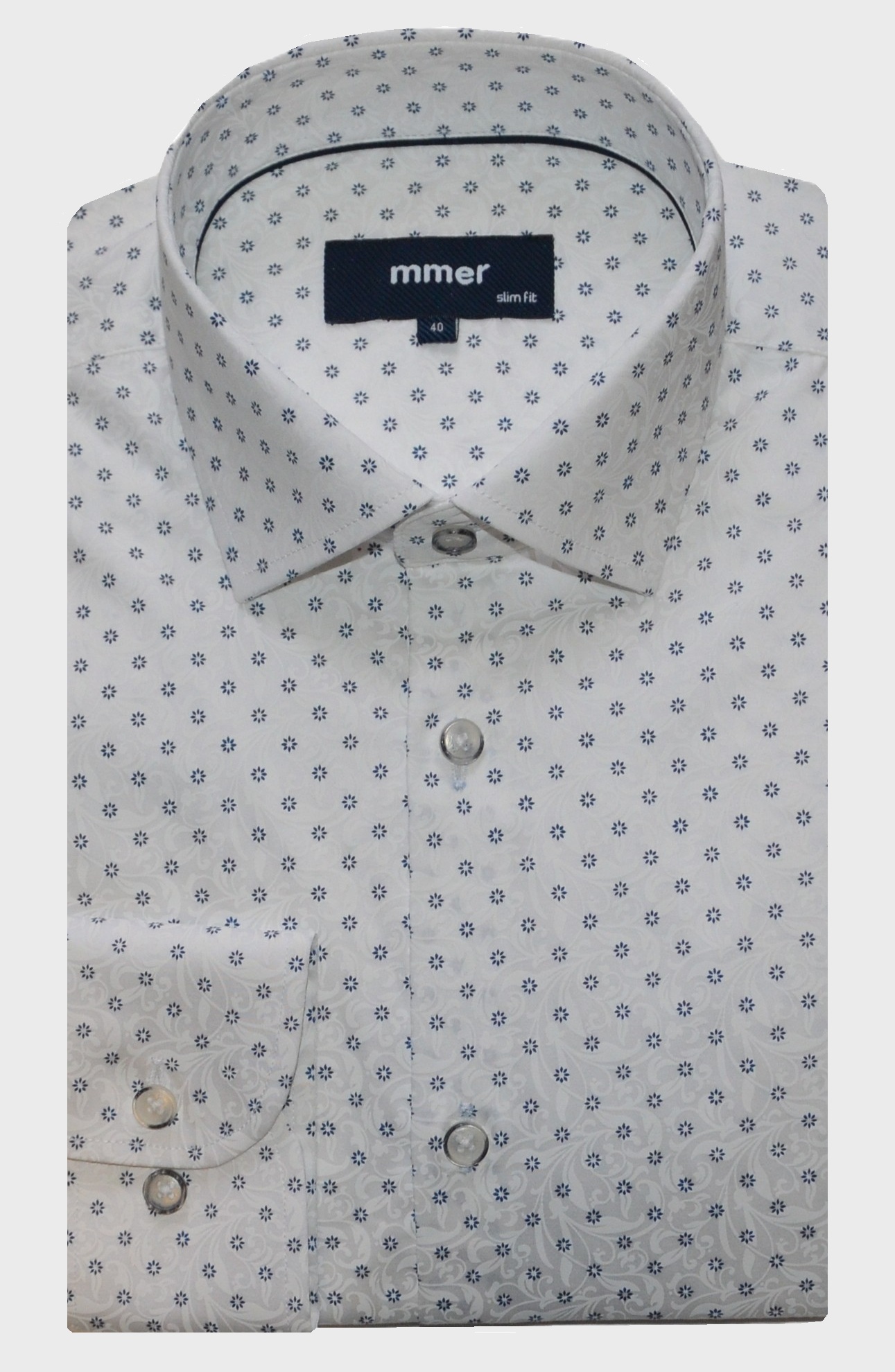 Pánská košile dlouhý rukáv MMER K097DSL Slim Fit Velikost: 43