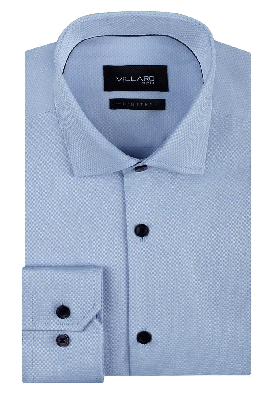 Pánská košile dlouhý rukáv VILLARO by MMER 441DSA Slim Fit PRODLOUŽENÁ Velikost: 44