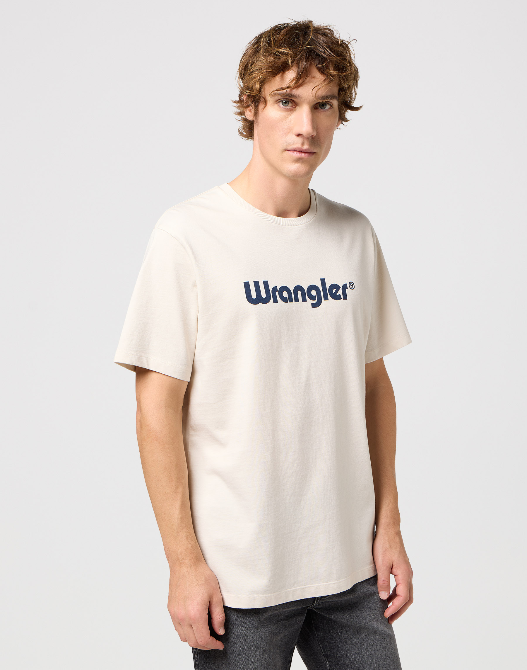 Pánské tričko WRANGLER 112350523 LOGO TEE White Velikost: S