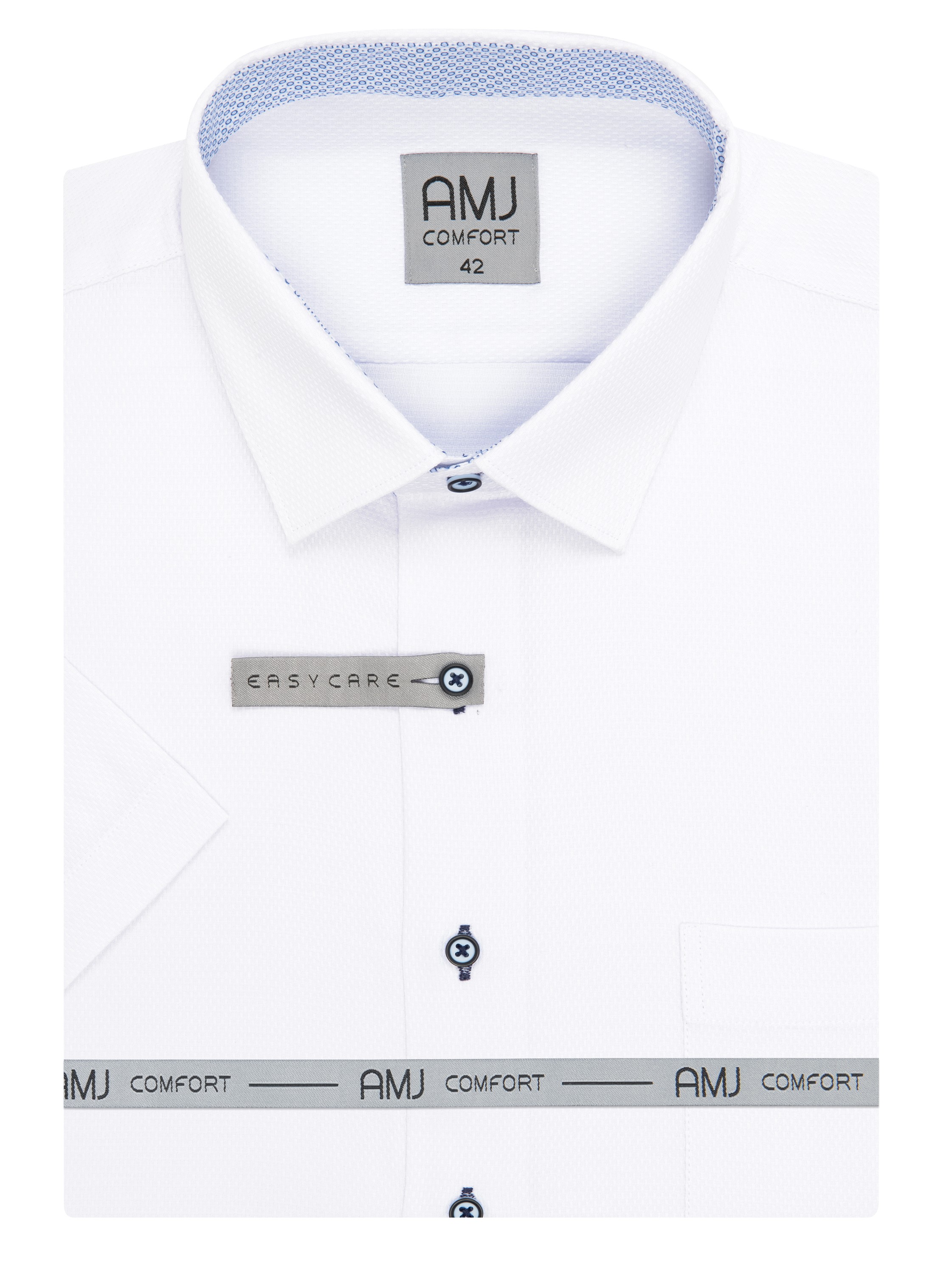 Pánská košile krátký rukáv AMJ VKSBR 1154/18 Slim Fit Comfort Velikost: 41