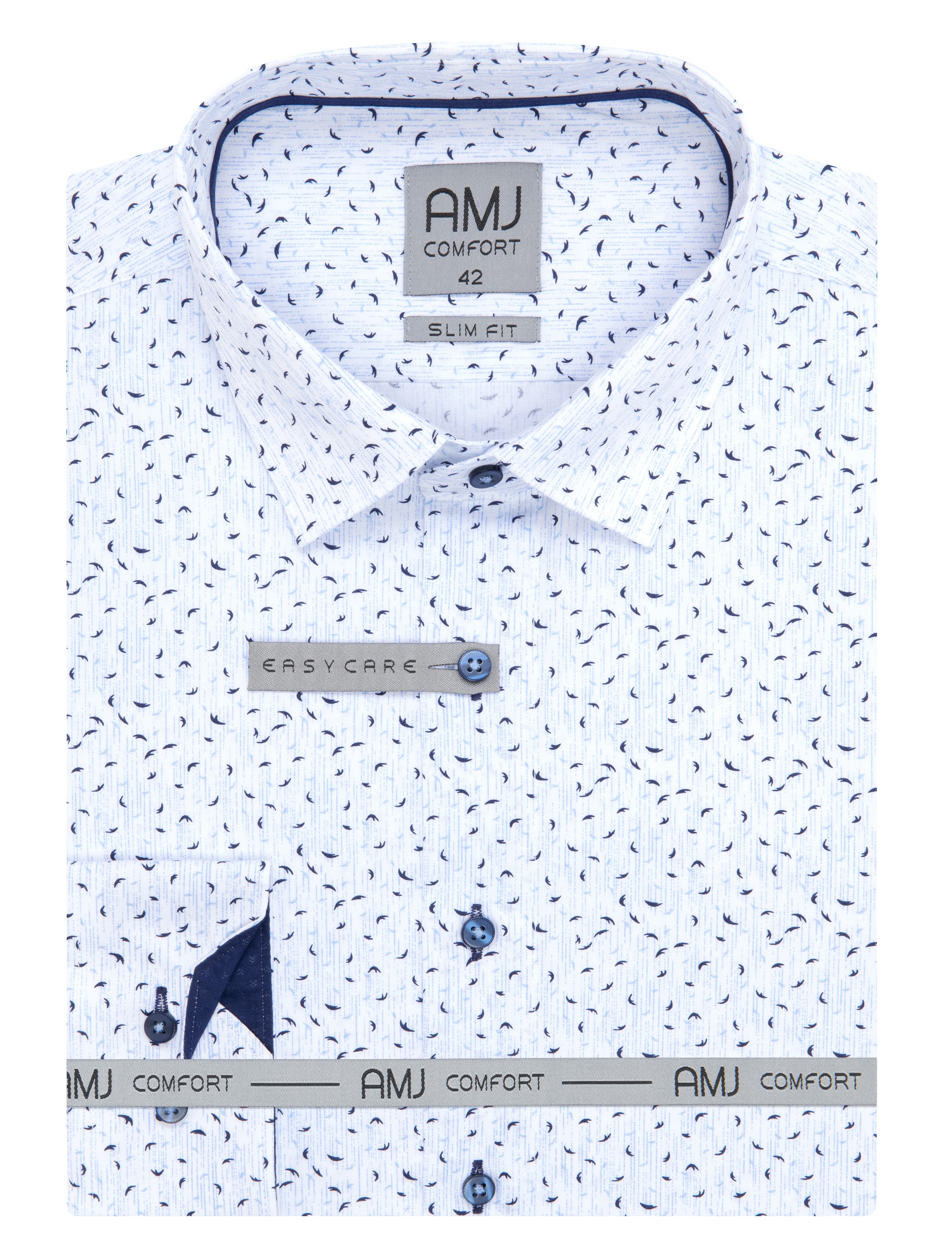 Pánská košile dlouhý rukáv AMJ VDBPSR 1308 Slim Fit Comfort Prodloužená Velikost: 39/3