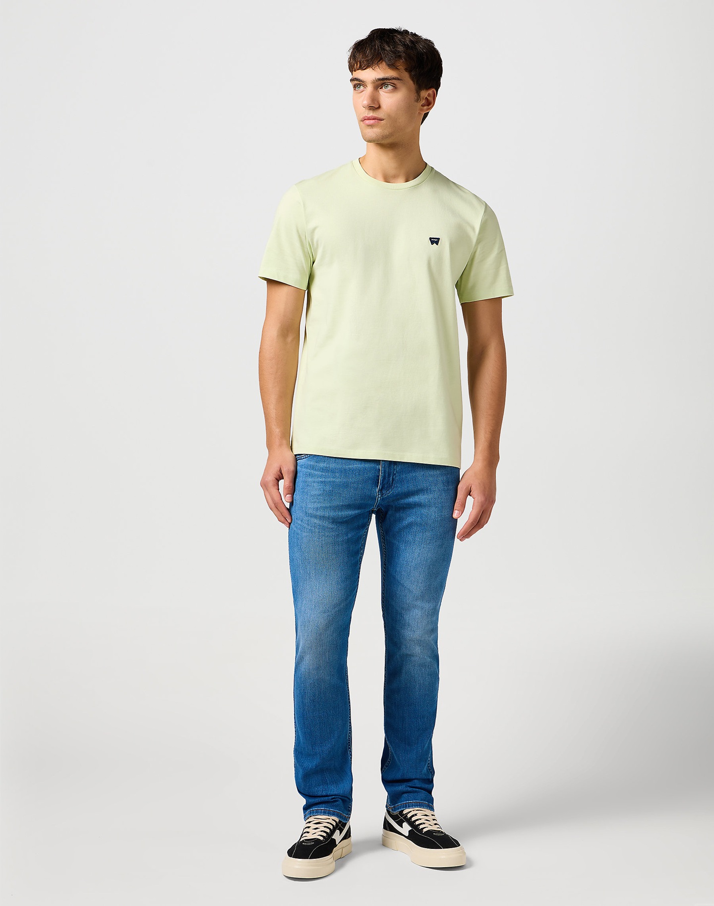Pánské tričko WRANGLER 112362681 SIGN OFF TEE Seafoam Green Velikost: XL