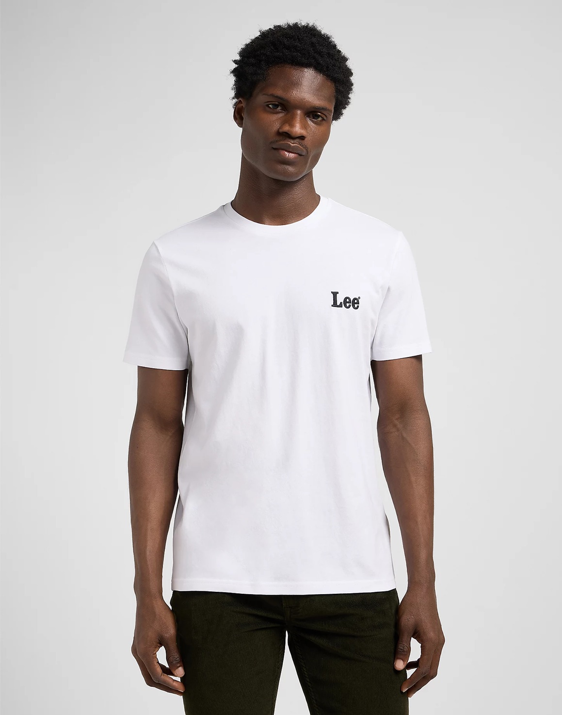 Pánské tričko LEE 112370503 SS SMALL LOGO TEE Bright White Velikost: S