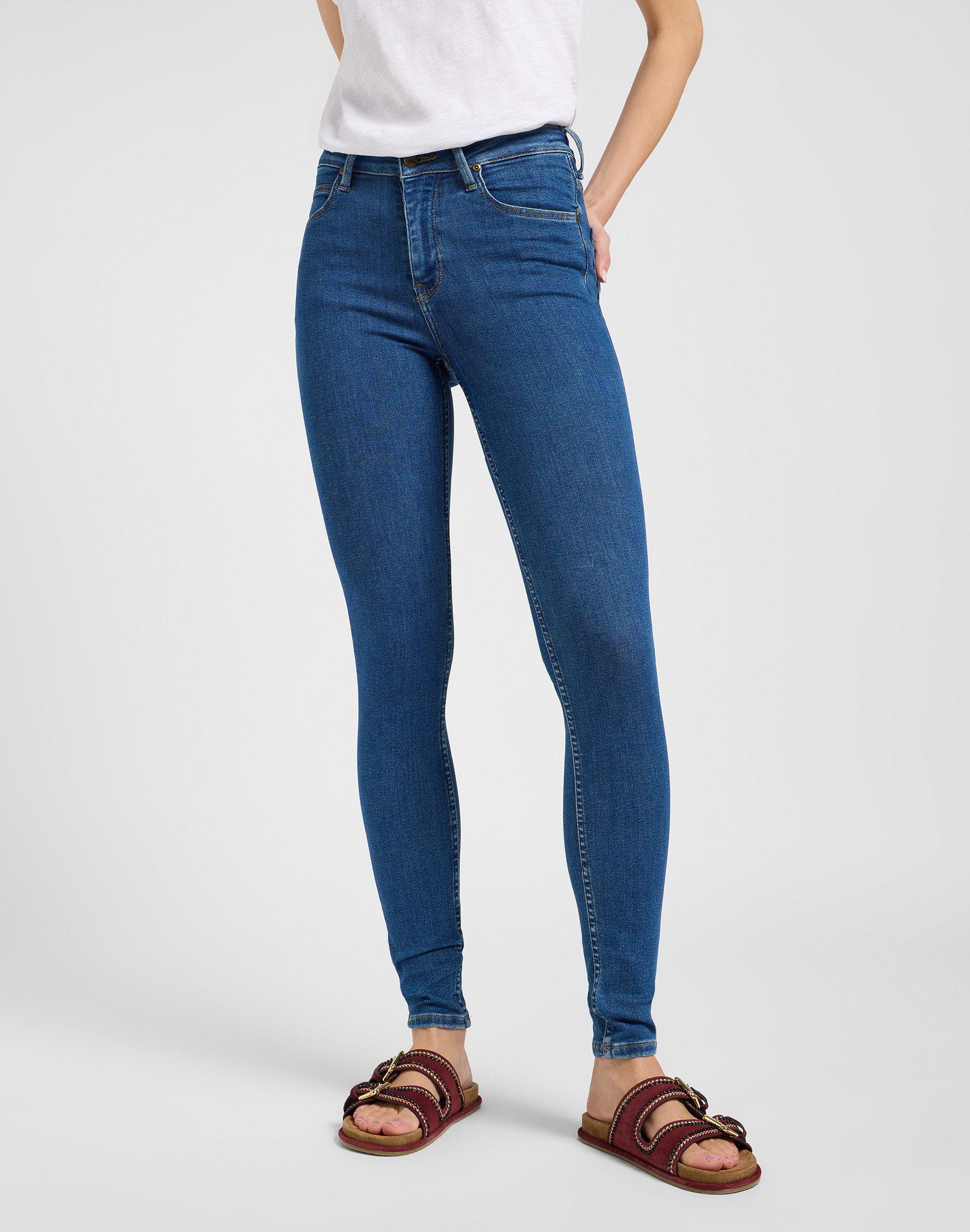 Dámské džíny LEE 112363594 SCARLETT HIGH Clean Riley Velikost Pas/Délka: 26/29