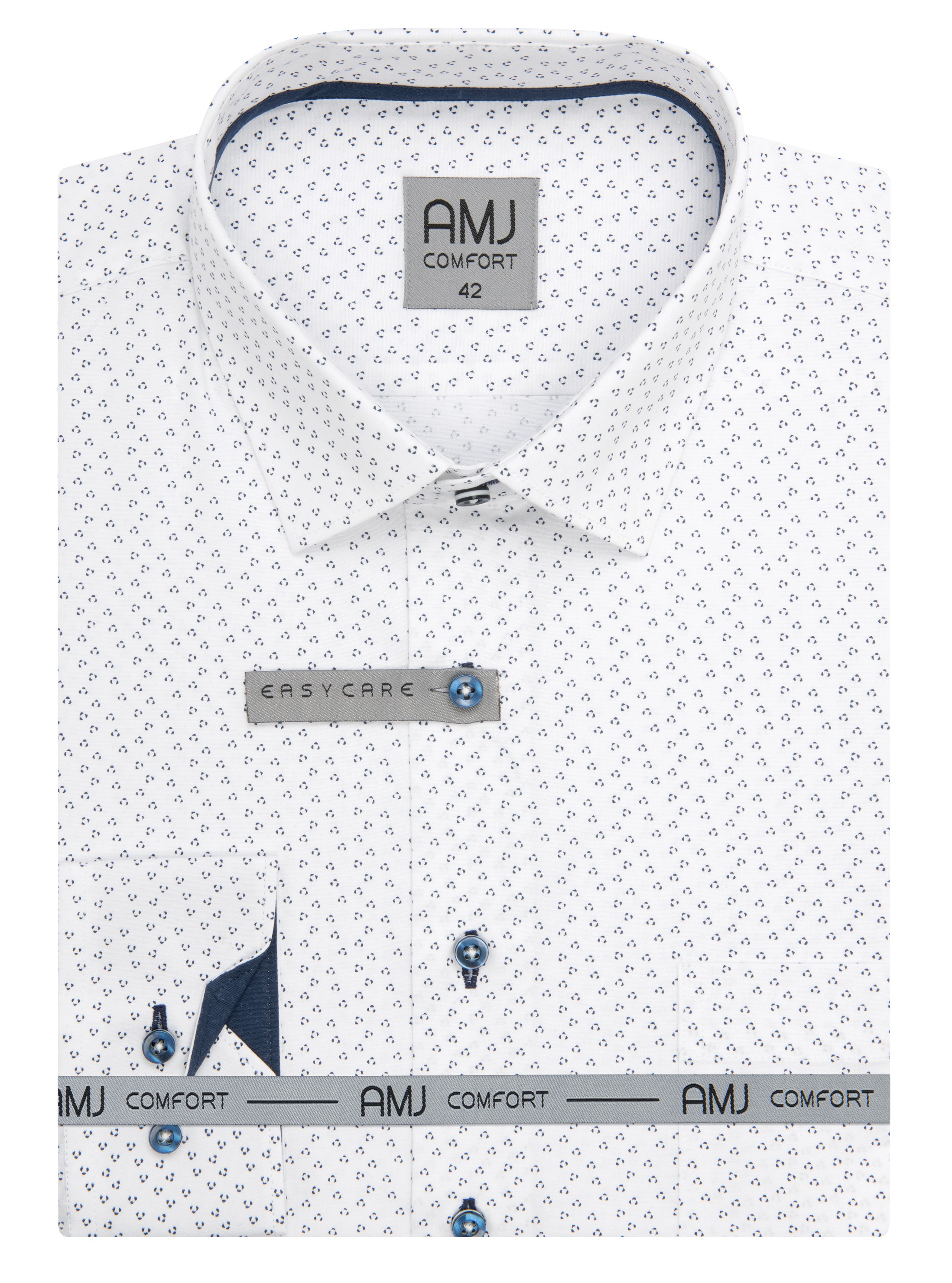 Pánská košile dlouhý rukáv AMJ VDBPSR 1461 Slim fit Comfort Prodloužená Velikost: 39/3