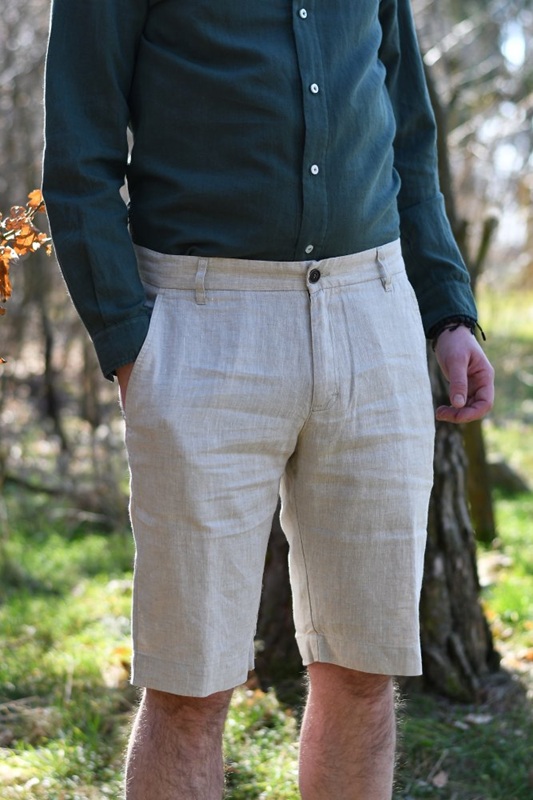 Pánské lněné šortky H&D H112428 VBE Velikost: 60