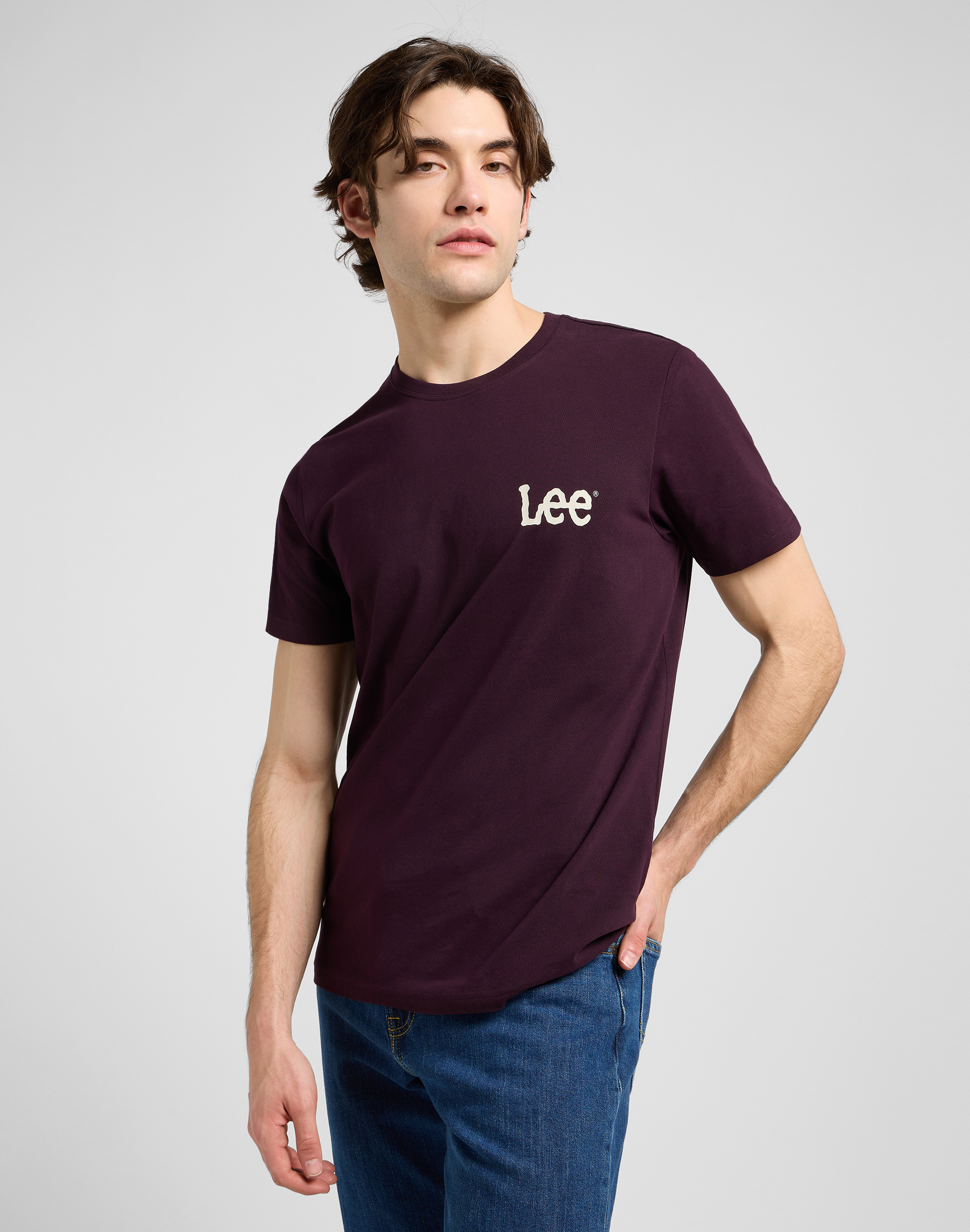 Pánské tričko LEE 112370506 MEDIUM WOBBLY LEE TEE Deep Wine Velikost: XL
