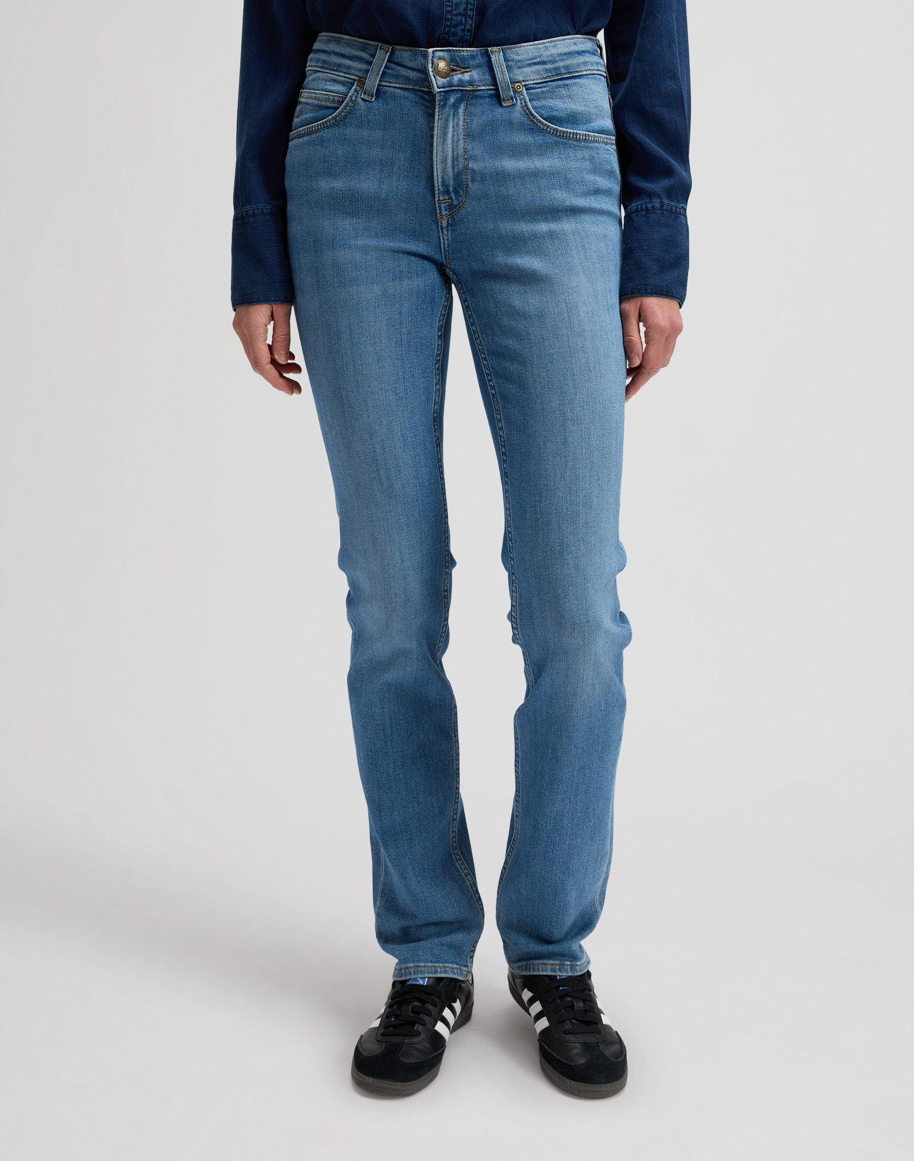 Dámské džíny LEE 112370912 MARION STRAIGHT Cyber Blue Velikost Pas/Délka: 36/33