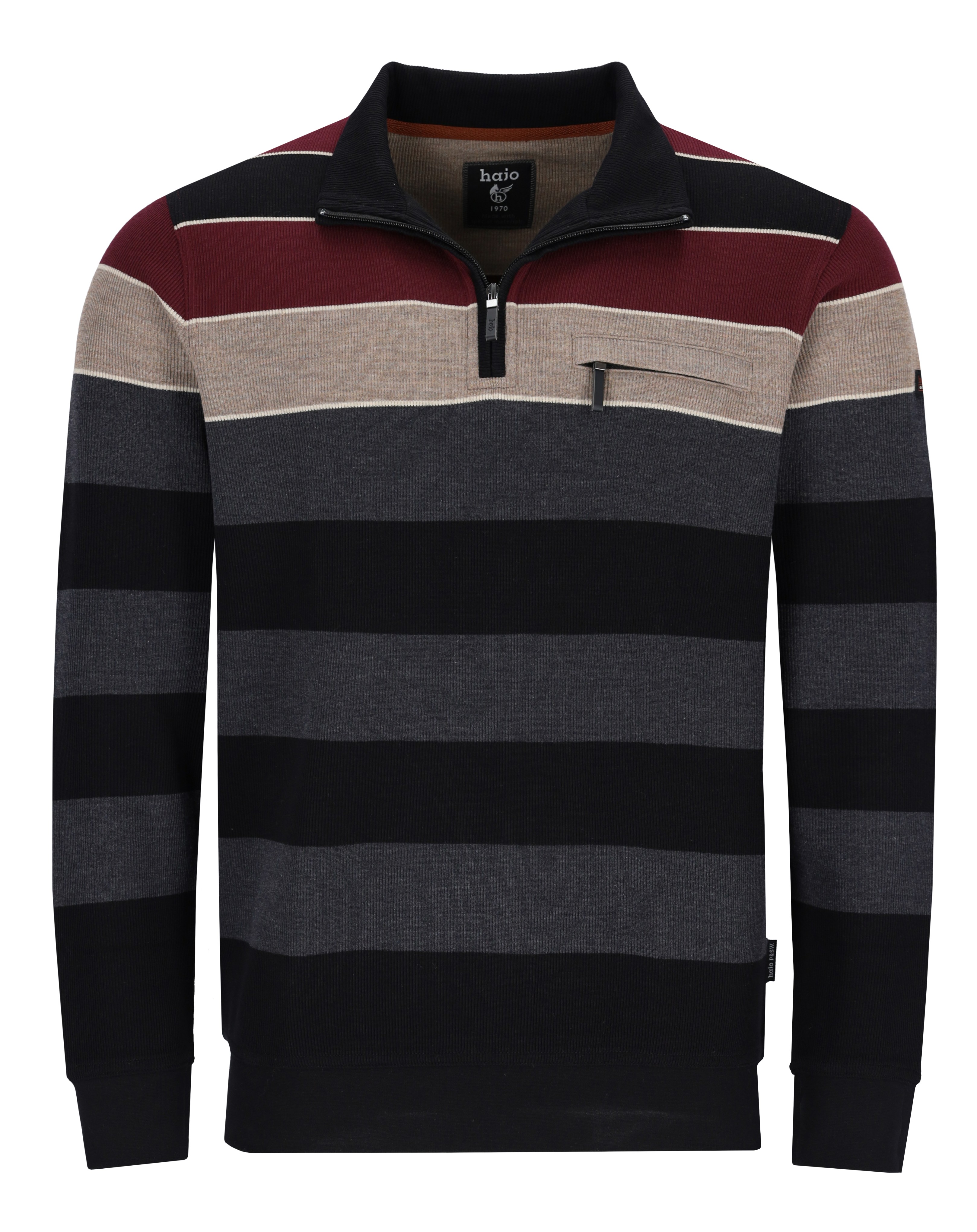 Pánská mikina s polozapínáním na zip HAJO 27831 100 STAY FRESH Velikost: XXXL