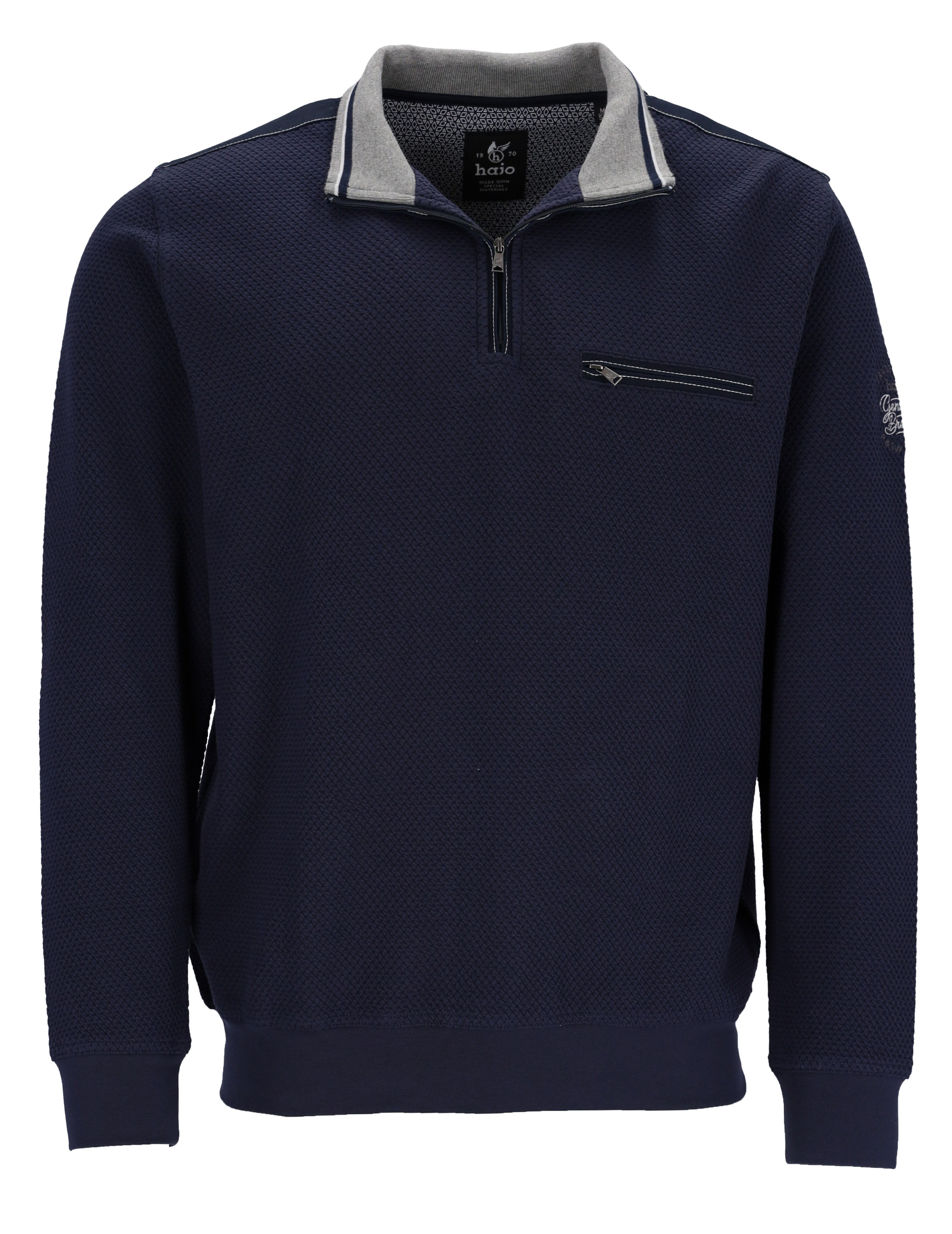 Pánská mikina s polozapínáním na zip HAJO 27818 609 STAY FRESH Velikost: 4XL