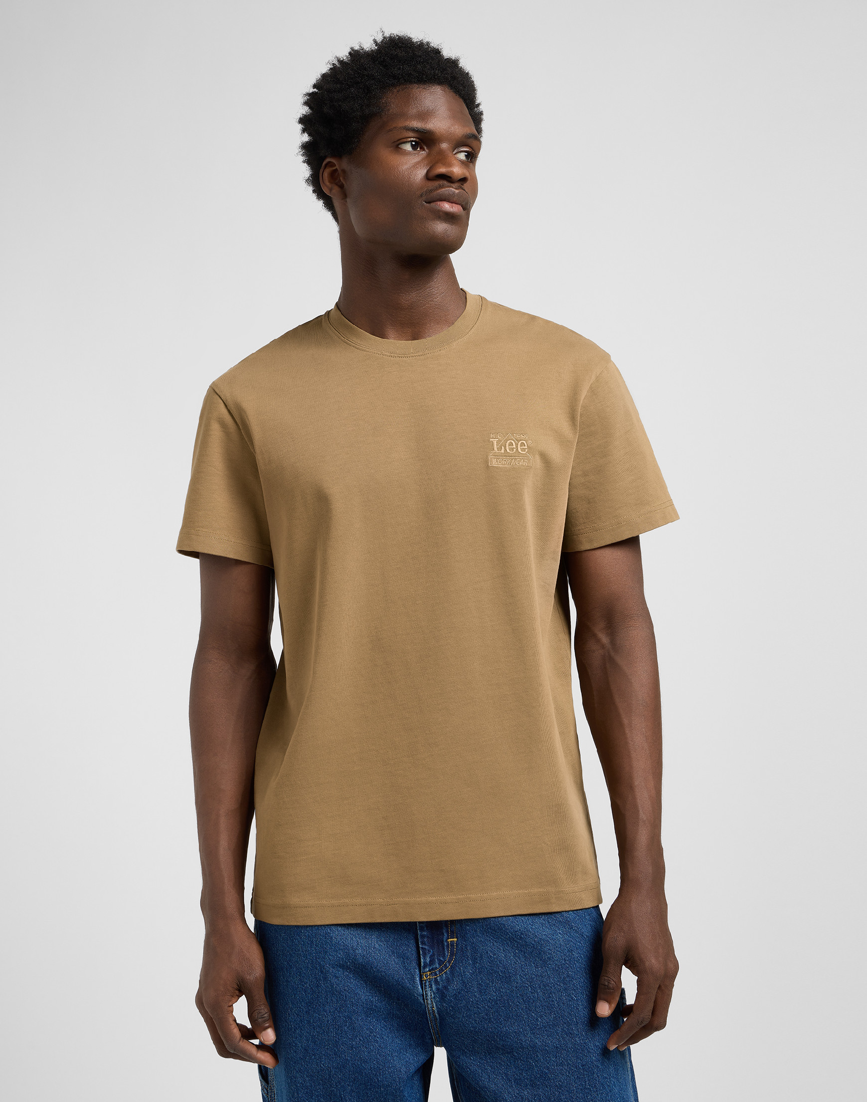 Pánské tričko LEE 112370485 WW TEE Dark Khaki Velikost: M
