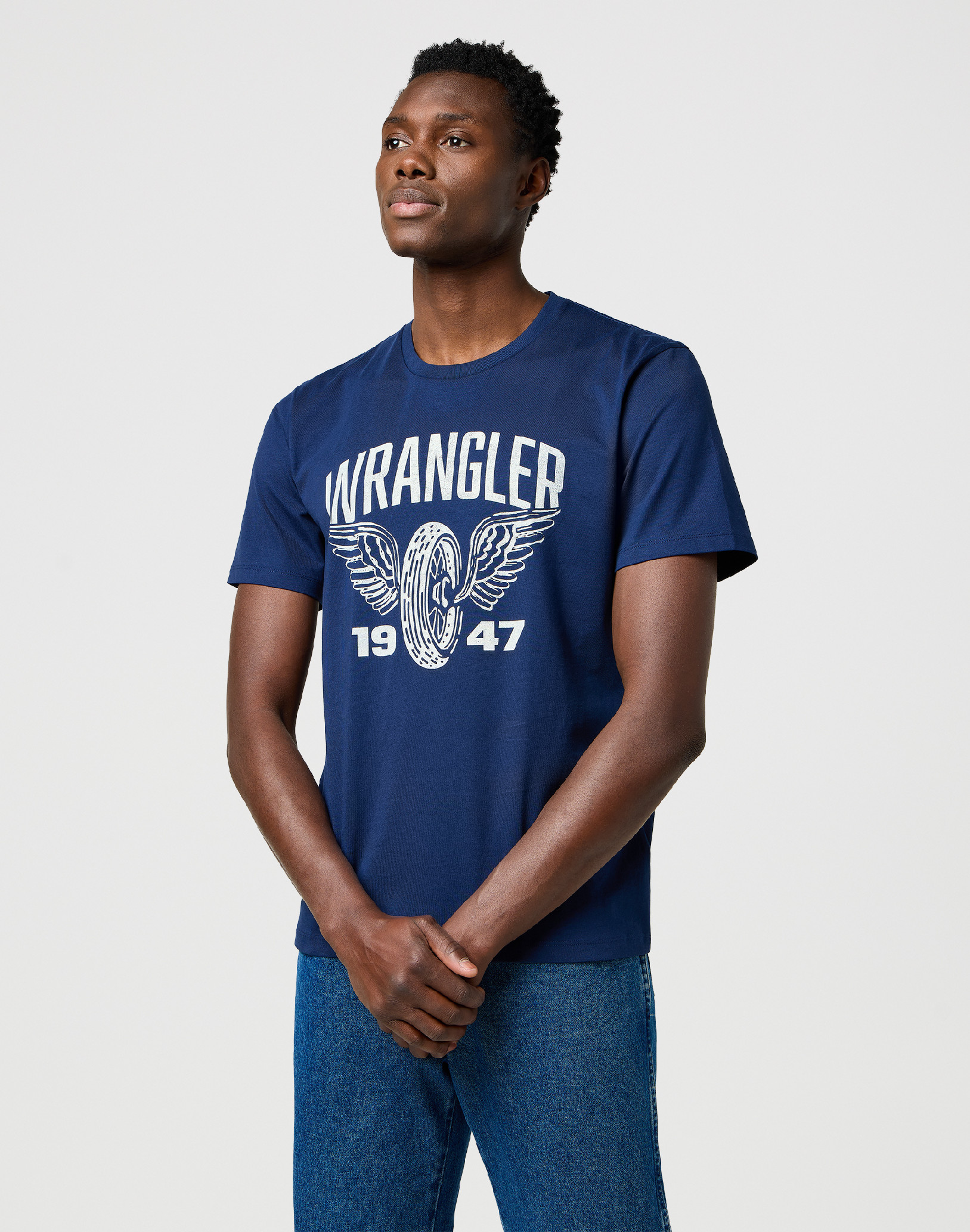 Pánské tričko WRANGLER 112371477 AMERICANA TEE Navy Velikost: M