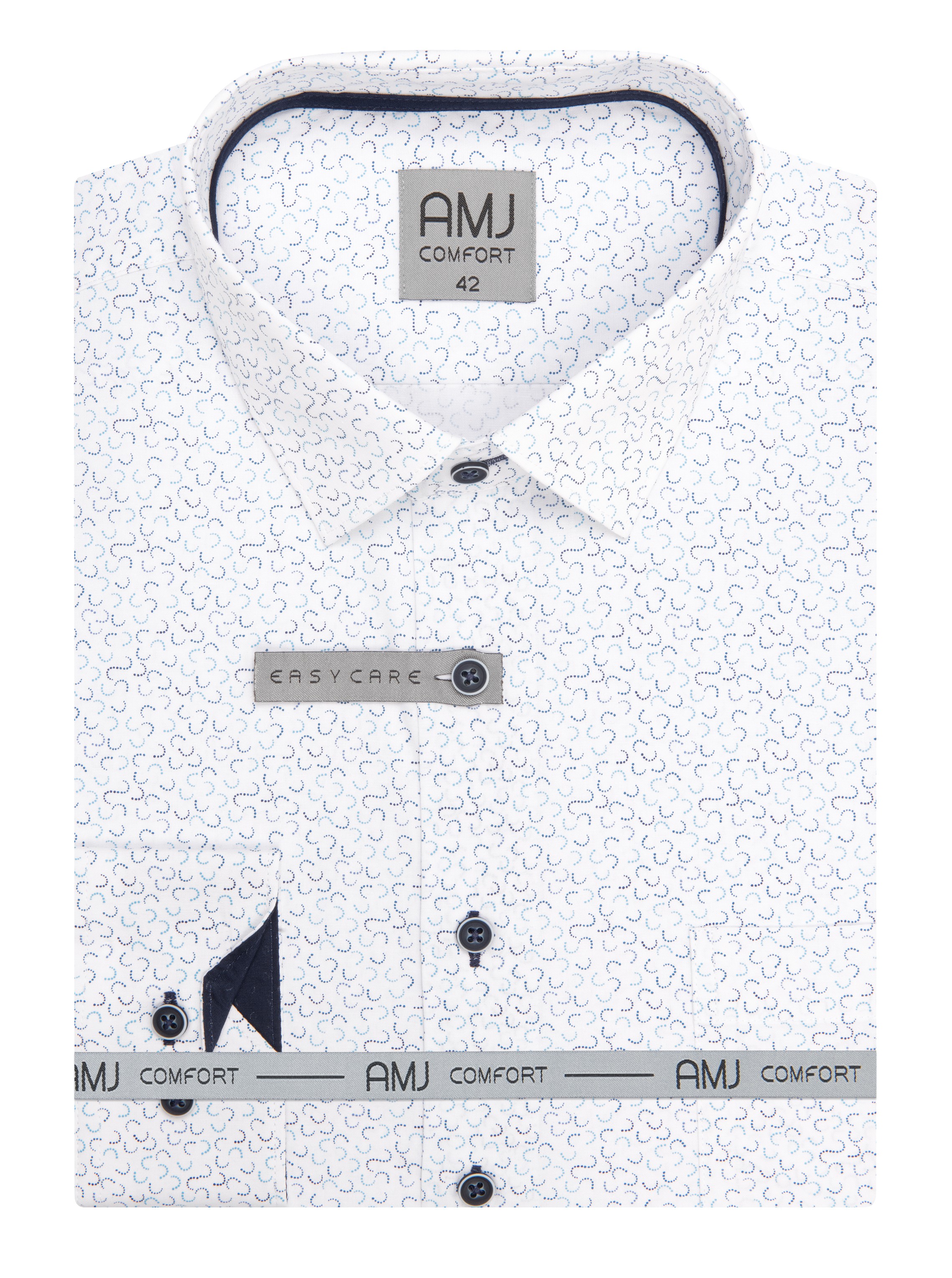 Pánská košile dlouhý rukáv AMJ VDBPSR 1472 Slim Fit Comfort Prodloužená Velikost: 39/3