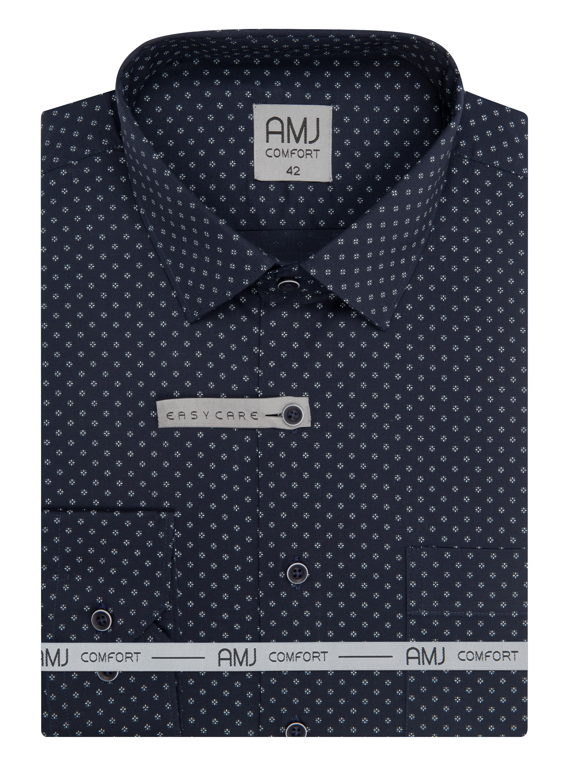 Pánská košile dlouhý rukáv AMJ VDBPS 1467 Slim Fit Comfort Prodloužená Velikost: 38/3