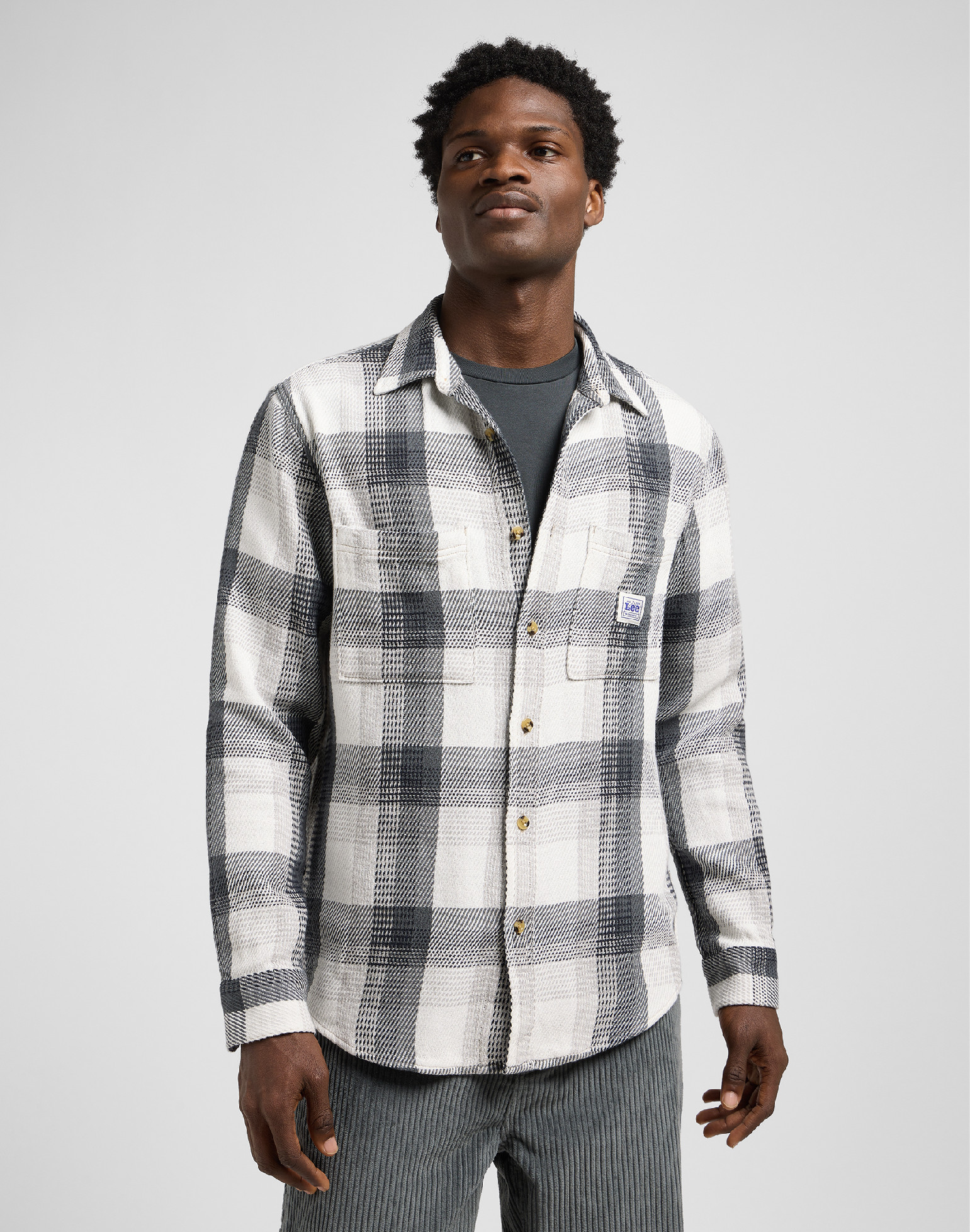 Pánská košile dlouhý rukáv LEE 112371302 WORKWEAR SHIRT 2.0 Rebel Navy Plaid Velikost: XXL