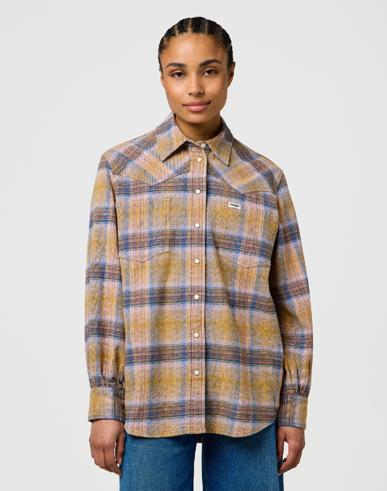 Dámská košile dlouhý rukáv WRANGLER 112372390 LOOSE WESTERN SHIRT Chai Tea Velikost: M