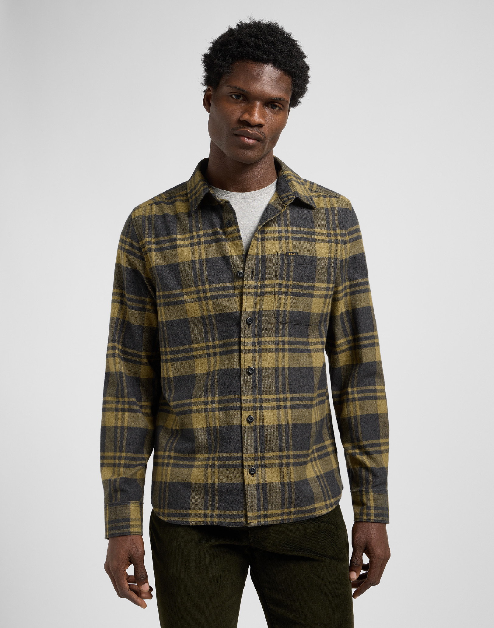 Pánská košile dlouhý rukáv LEE 112370559 LEESURE SHIRT Moss Garden Jaspe Velikost: S