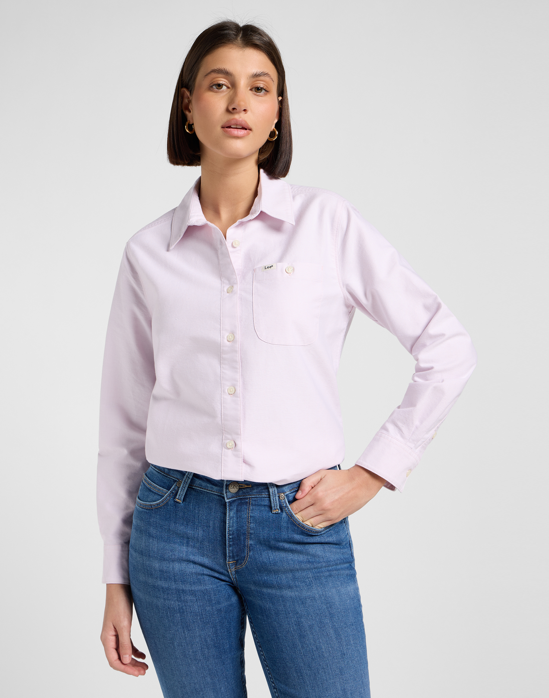 Dámská košile dlouhý rukáv LEE 112370989 LEE ALL PURPOSE SHIRT Pinky Plum Velikost: M