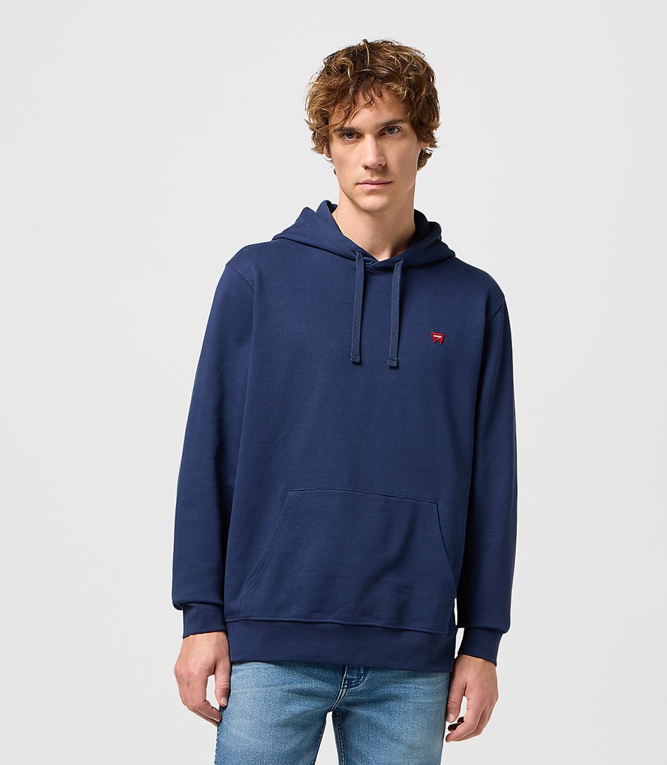 Pánská mikina WRANGLER 112350542 SIGN OFF HOODIE Navy Velikost: L