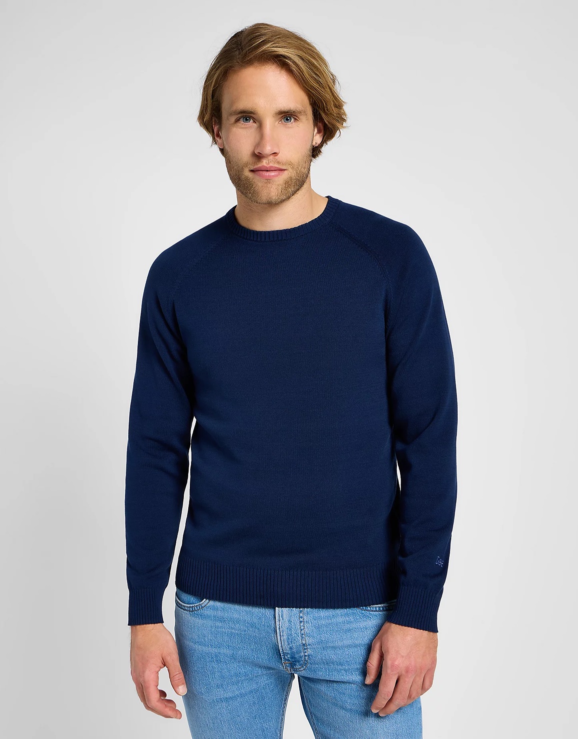 Pánský svetr LEE 112355671 CLEAN RAGLAN SWEATER True Navy Velikost: XL