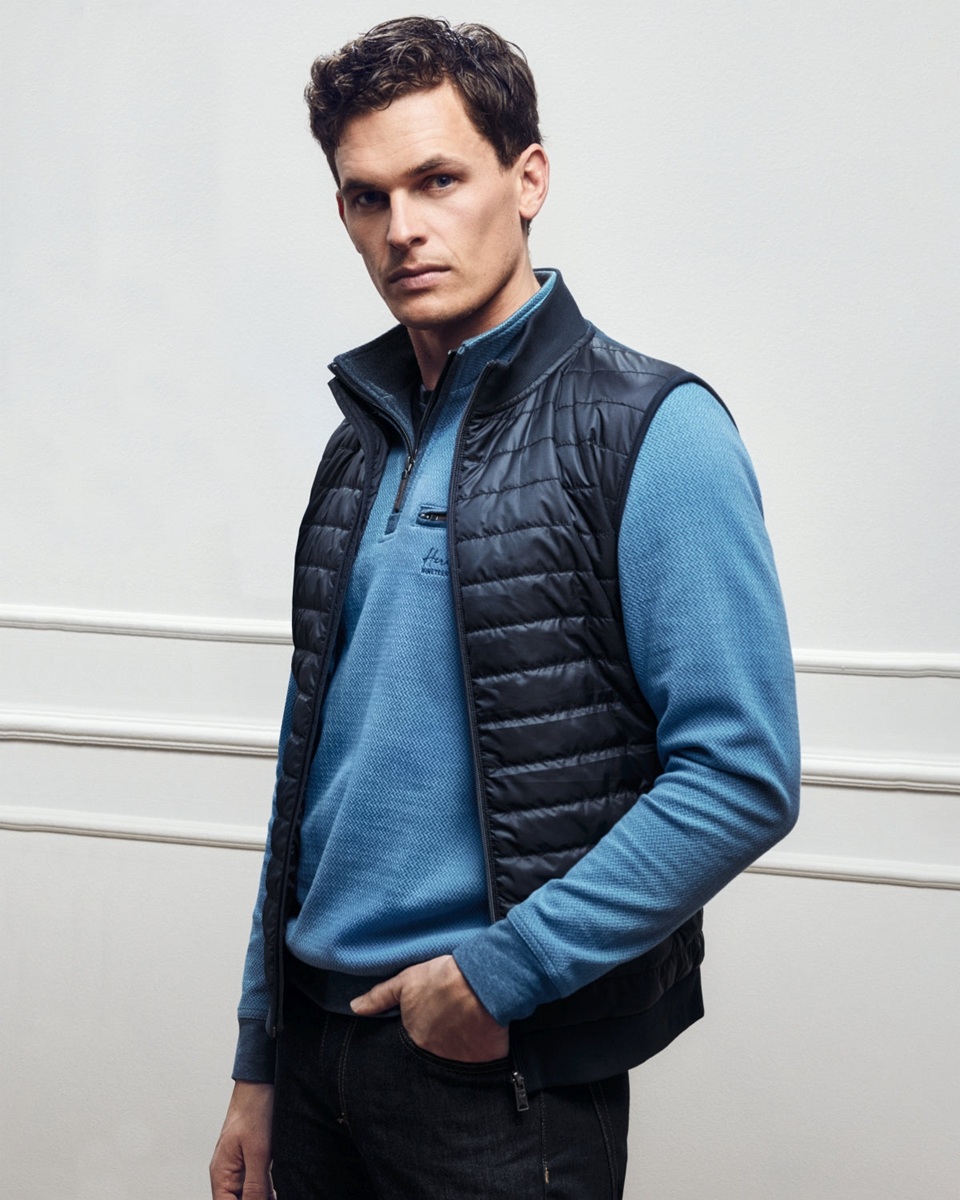 Pánská mikina s polozapínáním na zip HAJO 27819 600 STAY FRESH Velikost: L