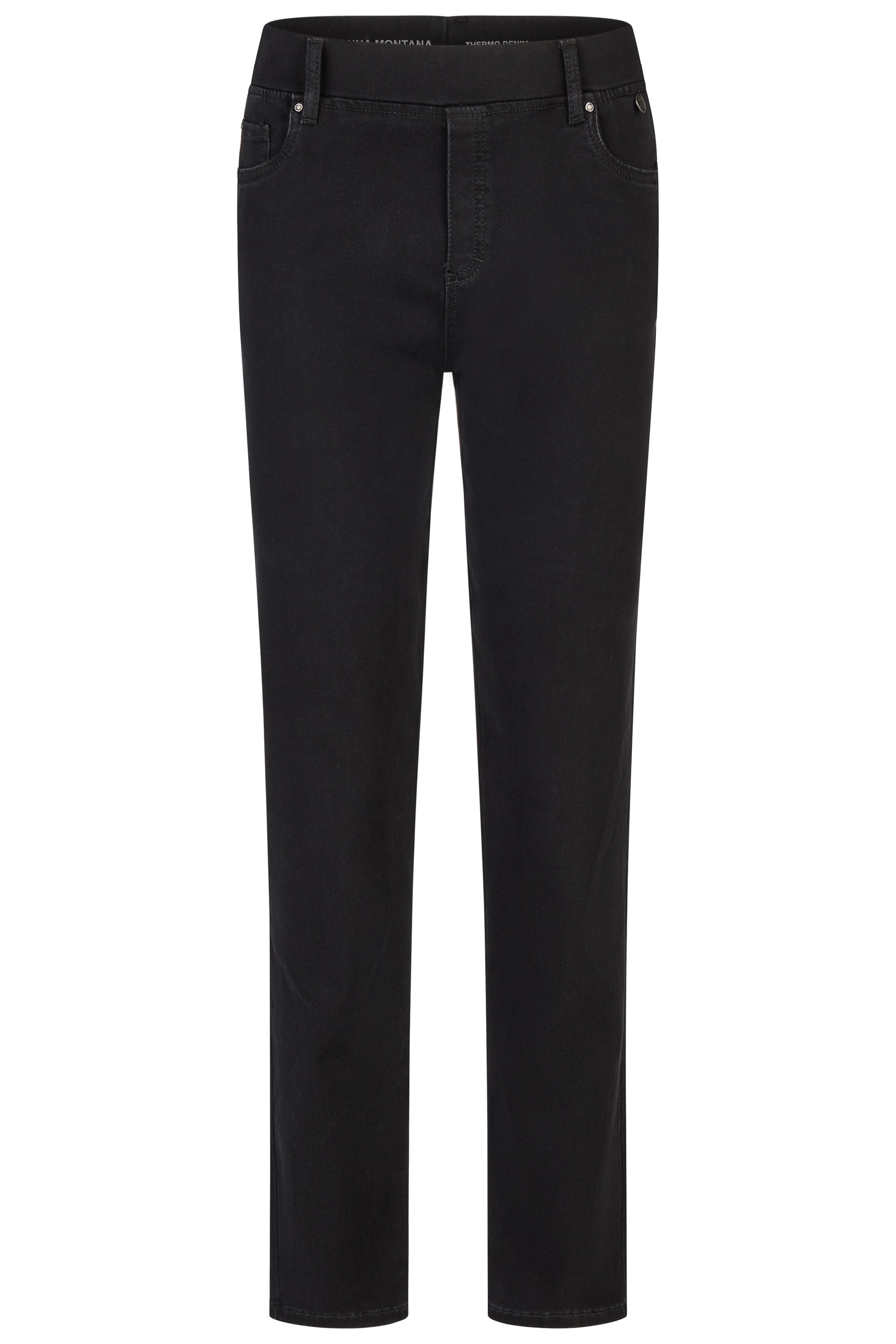 Dámské zatepleté kalhoty ANNA MONTANA 1021 Angelika JUMP IN Slim FLEXI Thermo Denim 1 Schwarz Velikost: 44