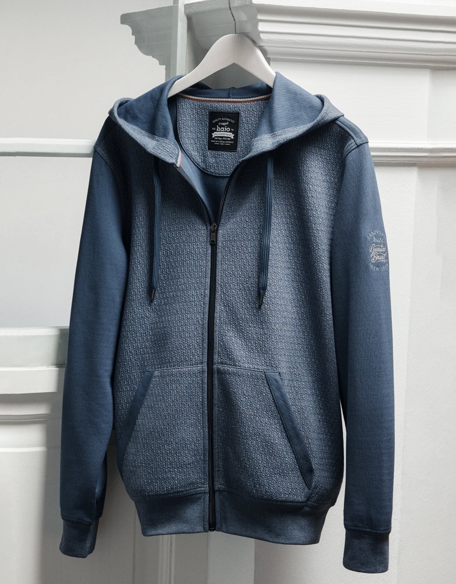 Pánská mikina celopropínací s kapucí HAJO 27811 617 Stay Fresh Velikost: M