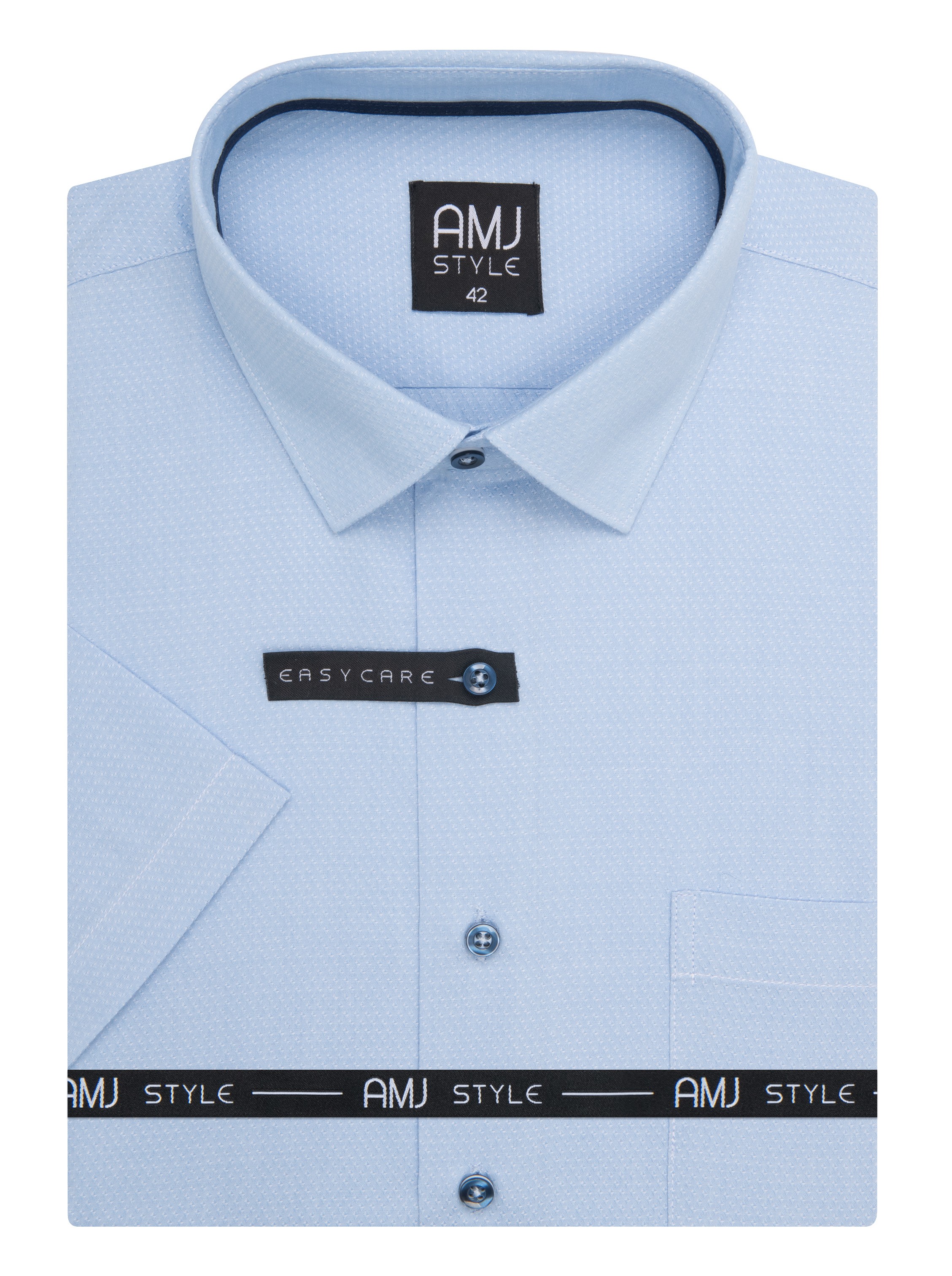 Pánská košile krátký rukáv AMJ VKR VKNR 1455 Classic Comfort Velikost: 42