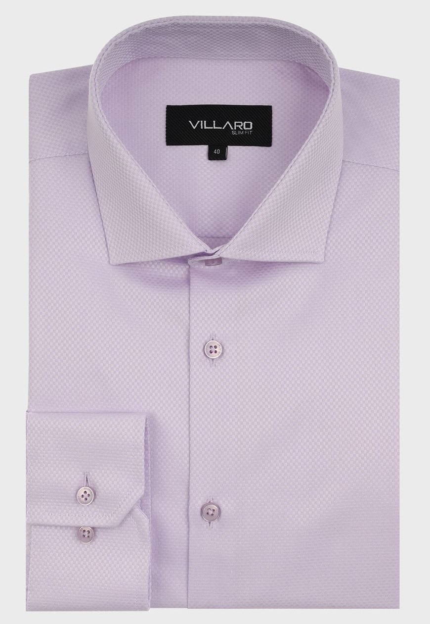 Pánská košile dlouhý rukáv MMER 450DSA Slim Fit fialová struktura Velikost: 41