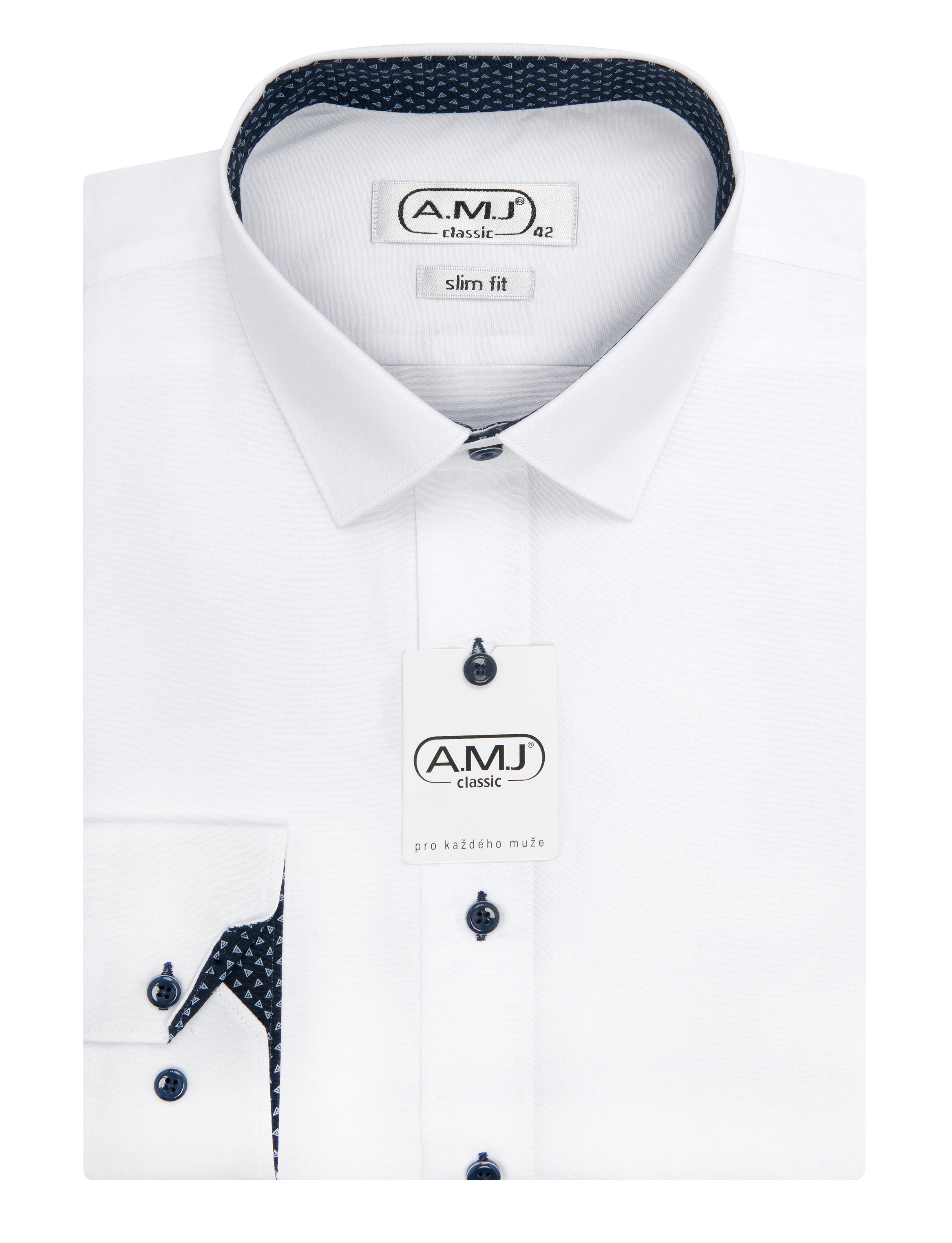 Pánská košile dlouhý rukáv AMJ JDSR 018/49 Slim Fit Velikost: 37