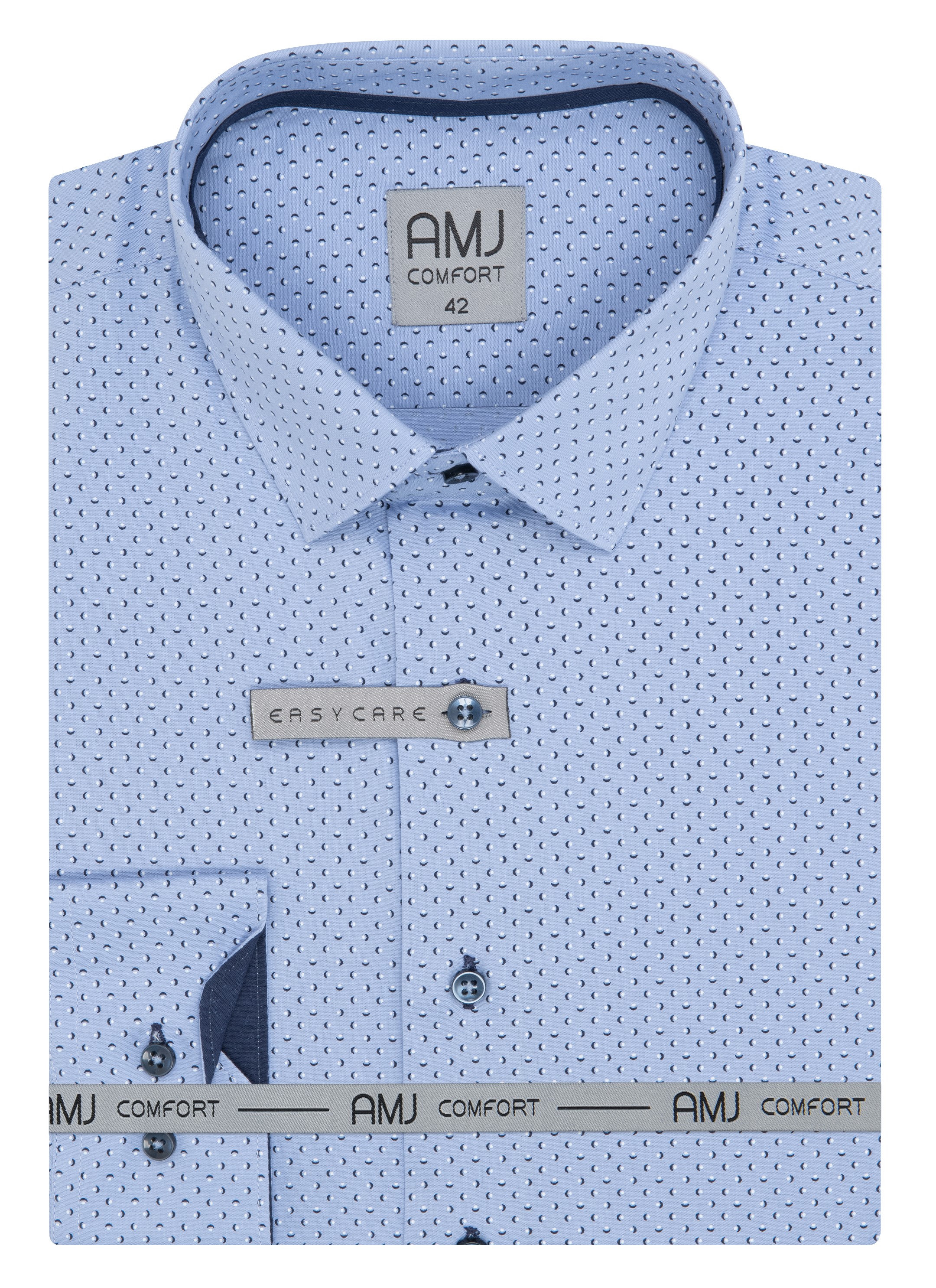 Pánská košile dlouhý rukáv AMJ VDBPR 1295 Classic Comfort Prodloužená Velikost: 41/3