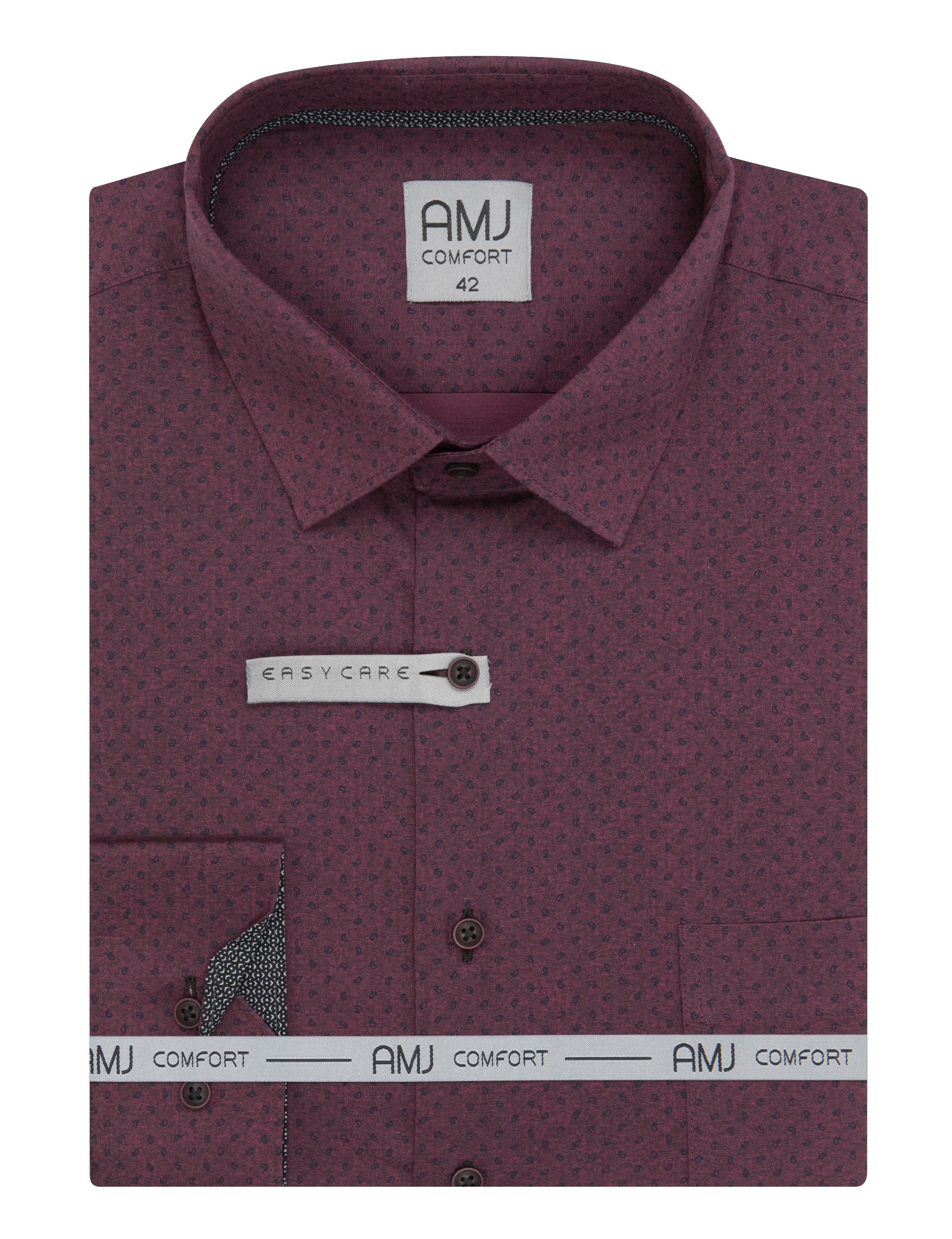 Pánská košile dlouhý rukáv AMJ VDBPR 1342 Classic Comfort Prodloužená Velikost: 46/3