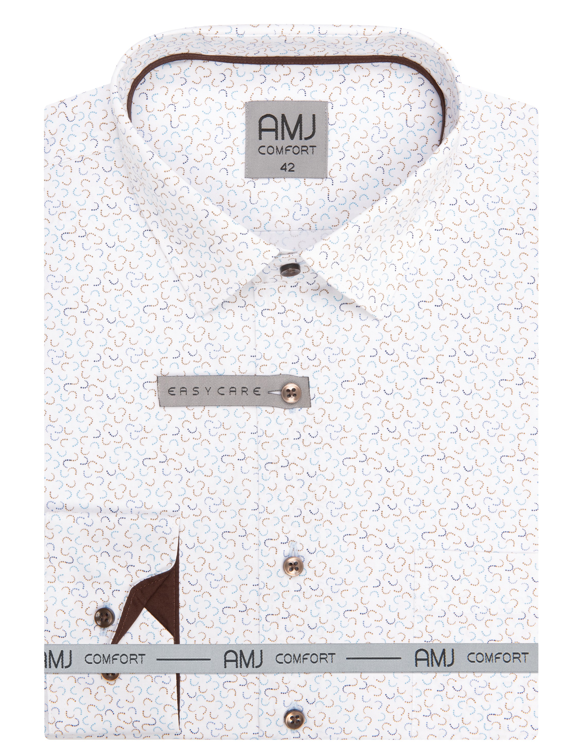 Pánská košile dlouhý rukáv AMJ VDSBR 1485 Slim Fit Comfort Velikost: 38