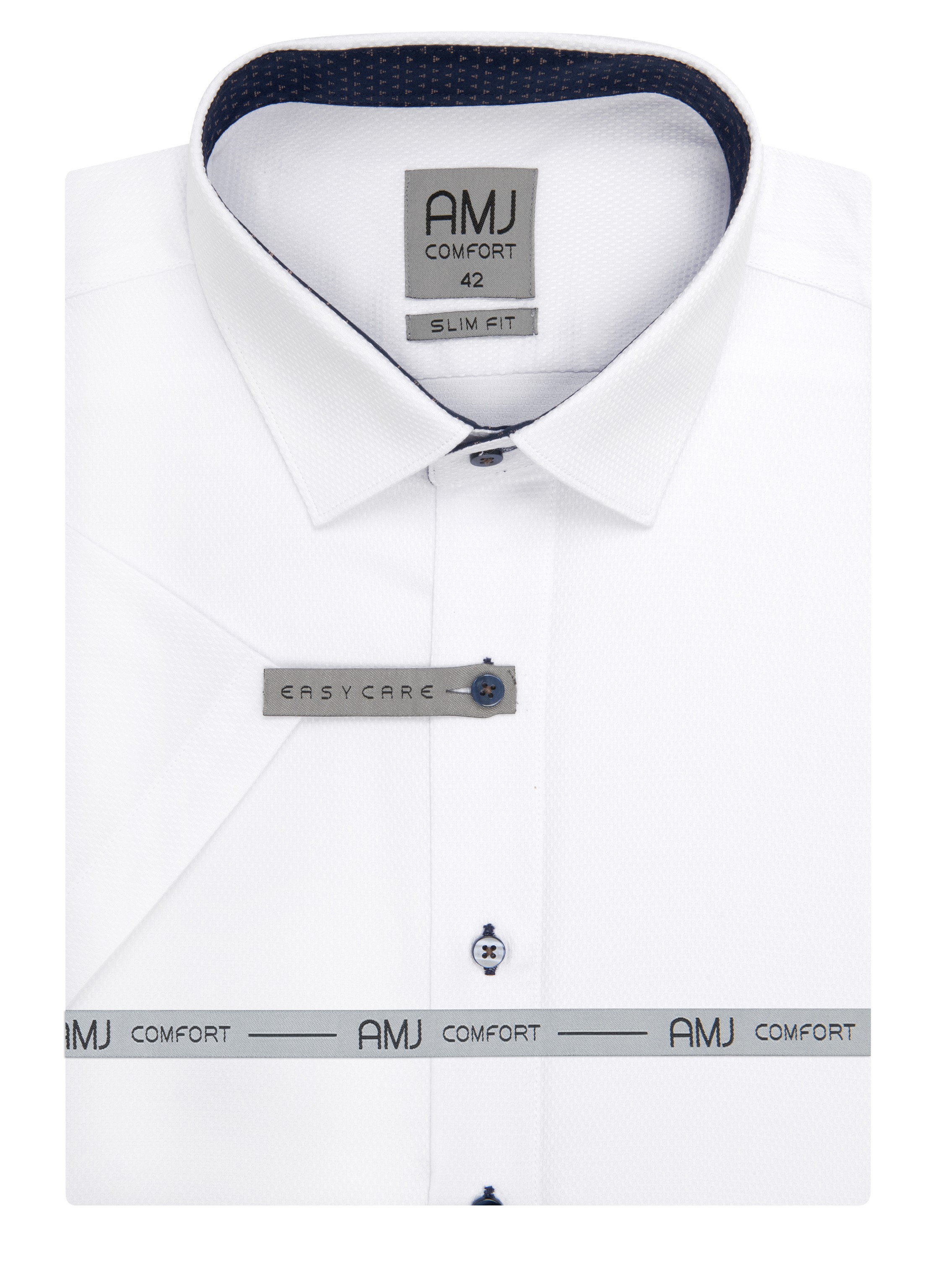 Pánská košile krátký rukáv AMJ VKSBR 1154/26 Slim Fit Comfort Velikost: 39