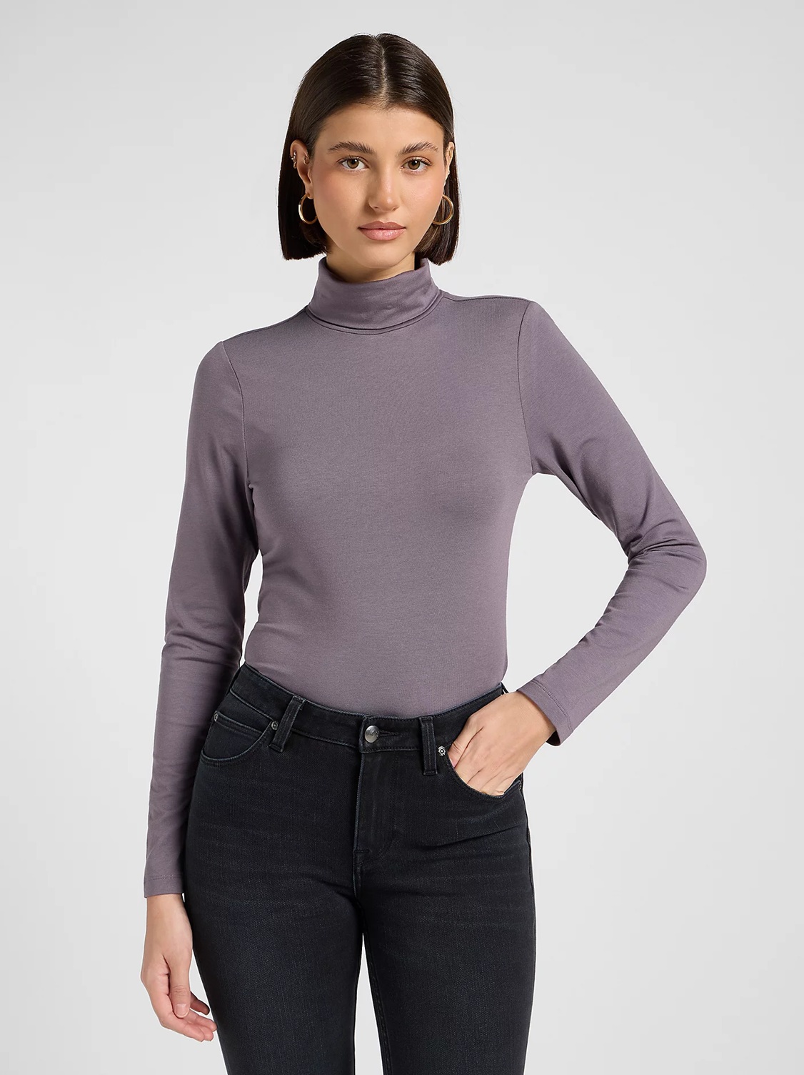Dámské triko s rolákem LEE 112370967 LS TURTLE NECK Dusty Purple Velikost: XS