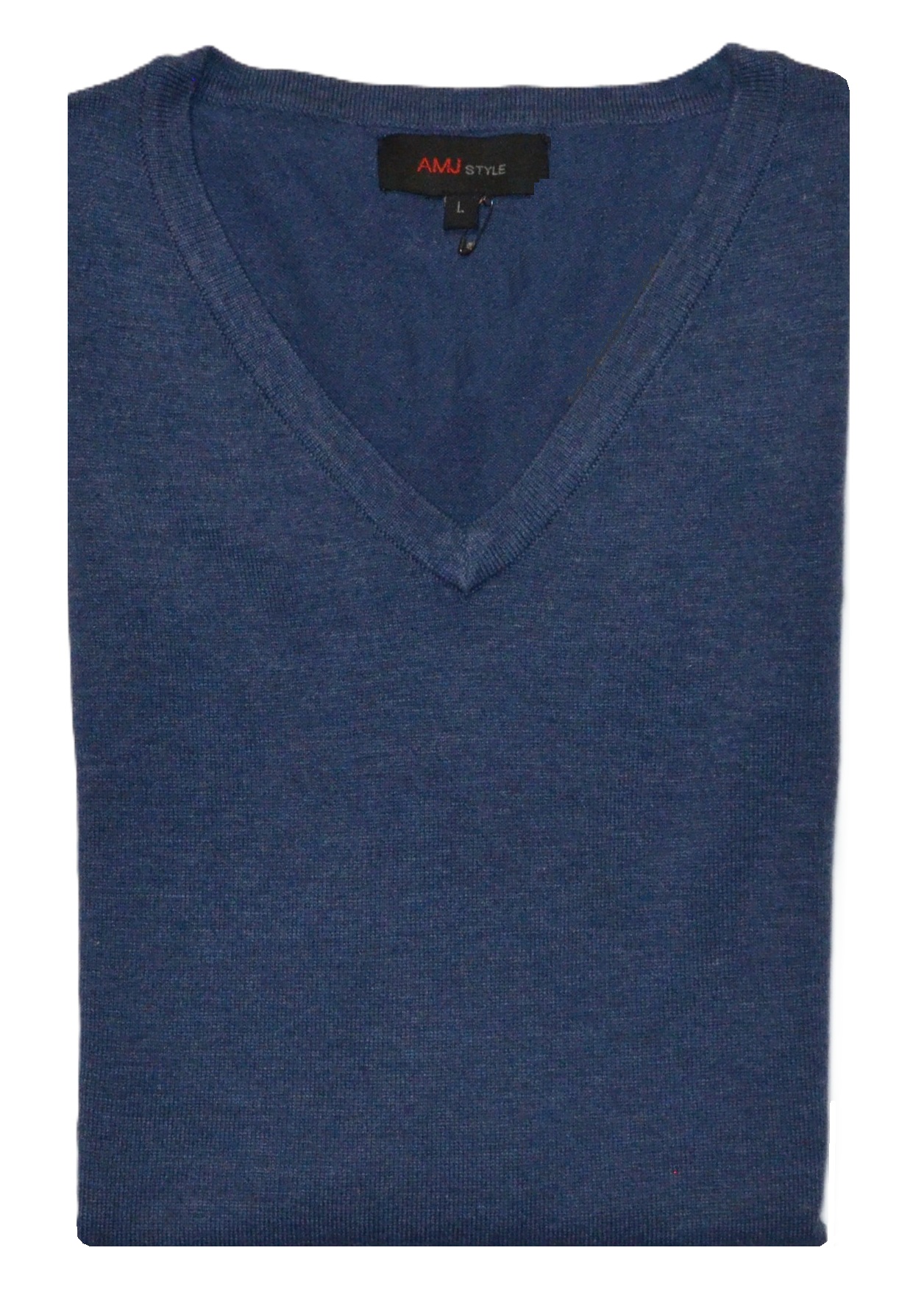 Pánská pletená vesta AMJ modrý melír 004 Velikost: L
