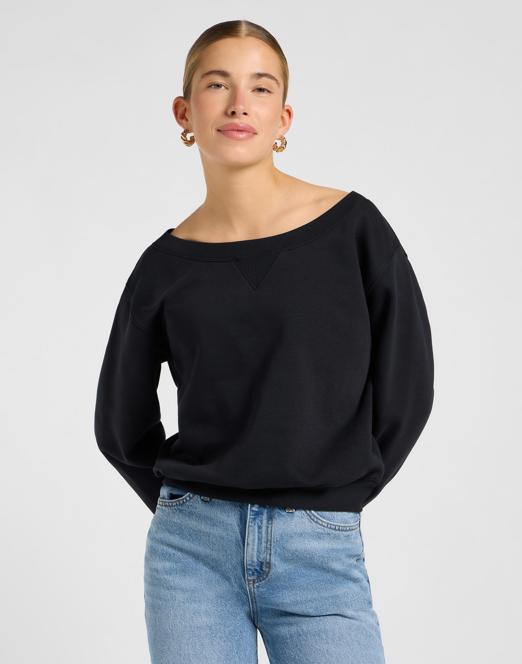 WRANGLER Dámská mikina LEE 112371335 OFF SHOULDER SWS Unionall Black Velikost: S