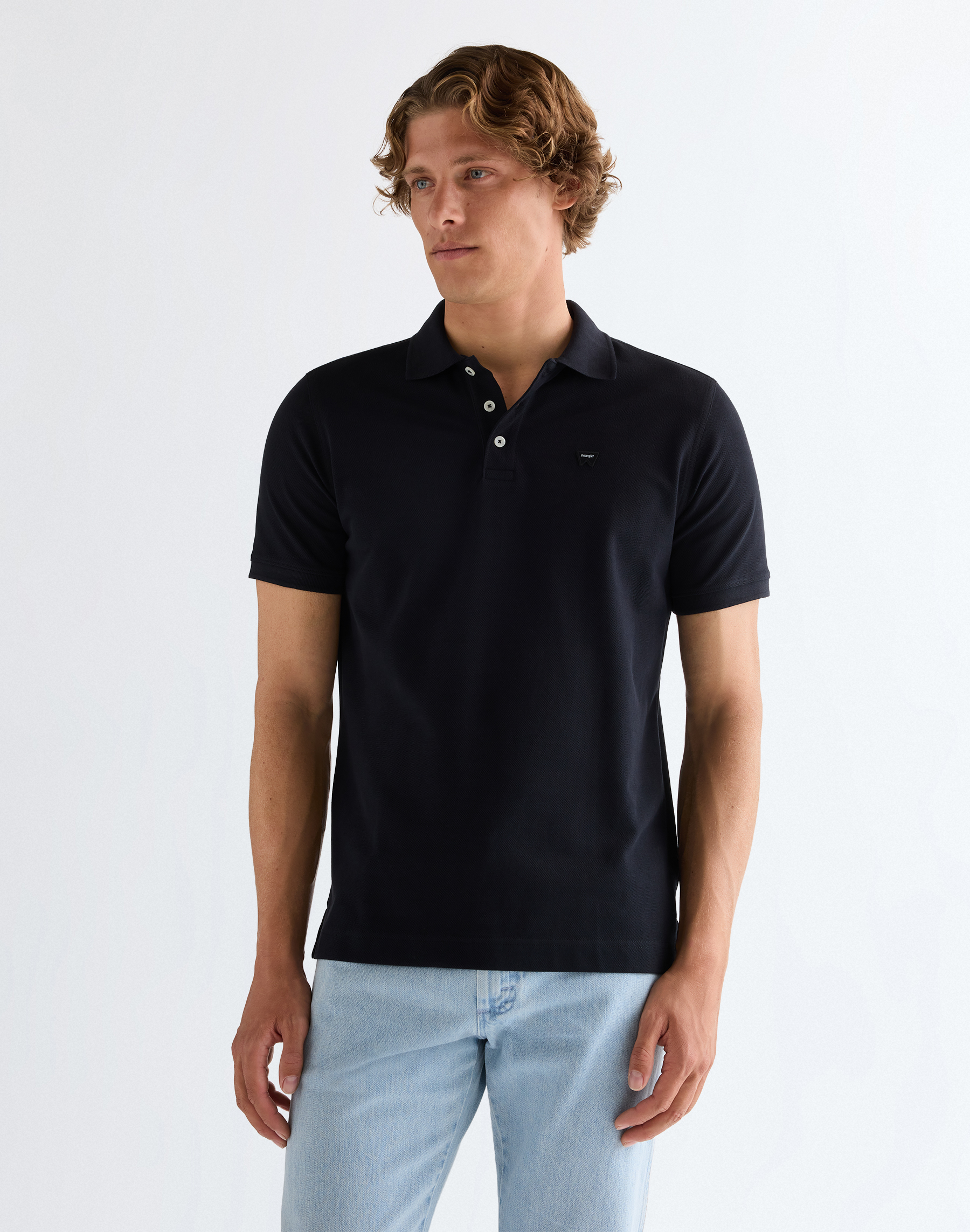 Pánská polokošile krátký rukáv WRANGLER 112378426 POLO SHIRT Black Velikost: S